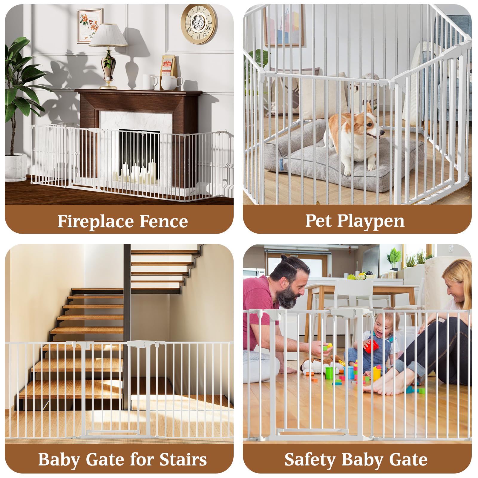 Extra Wide Safety Gate for Doorways and Stairs - 150 Inch Adjustable Pet and Child Barrier