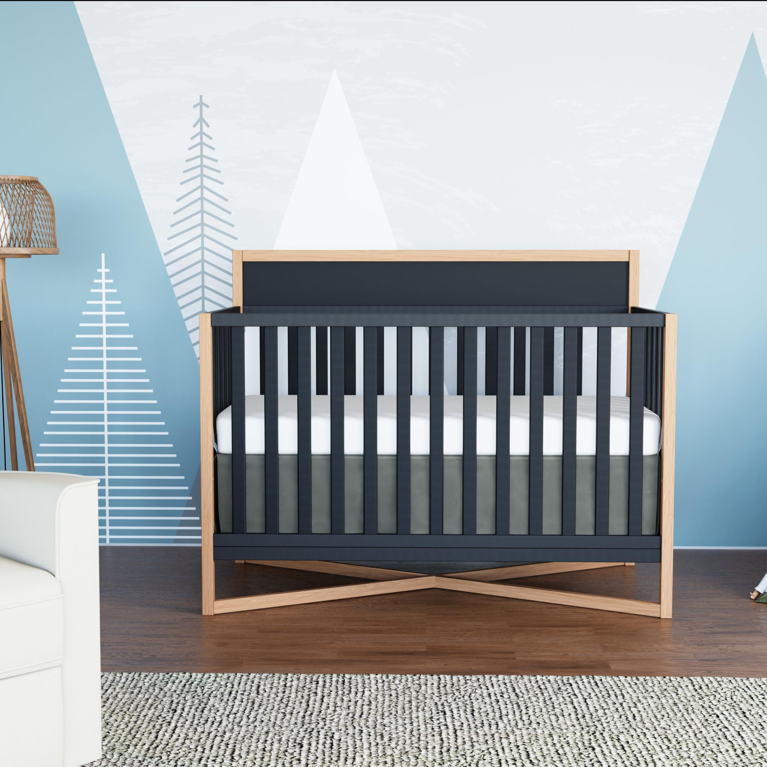 Owen 5-in-1 Convertible Full-Size Baby Crib in Matte Black