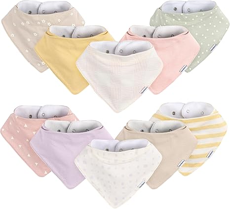 Baby Unisex Bandana Bibs 10-Pack, Multi Rust, One Size