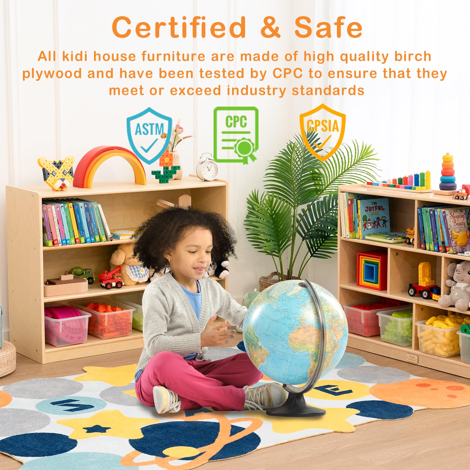 3-Tier Montessori Bookshelf for Kids