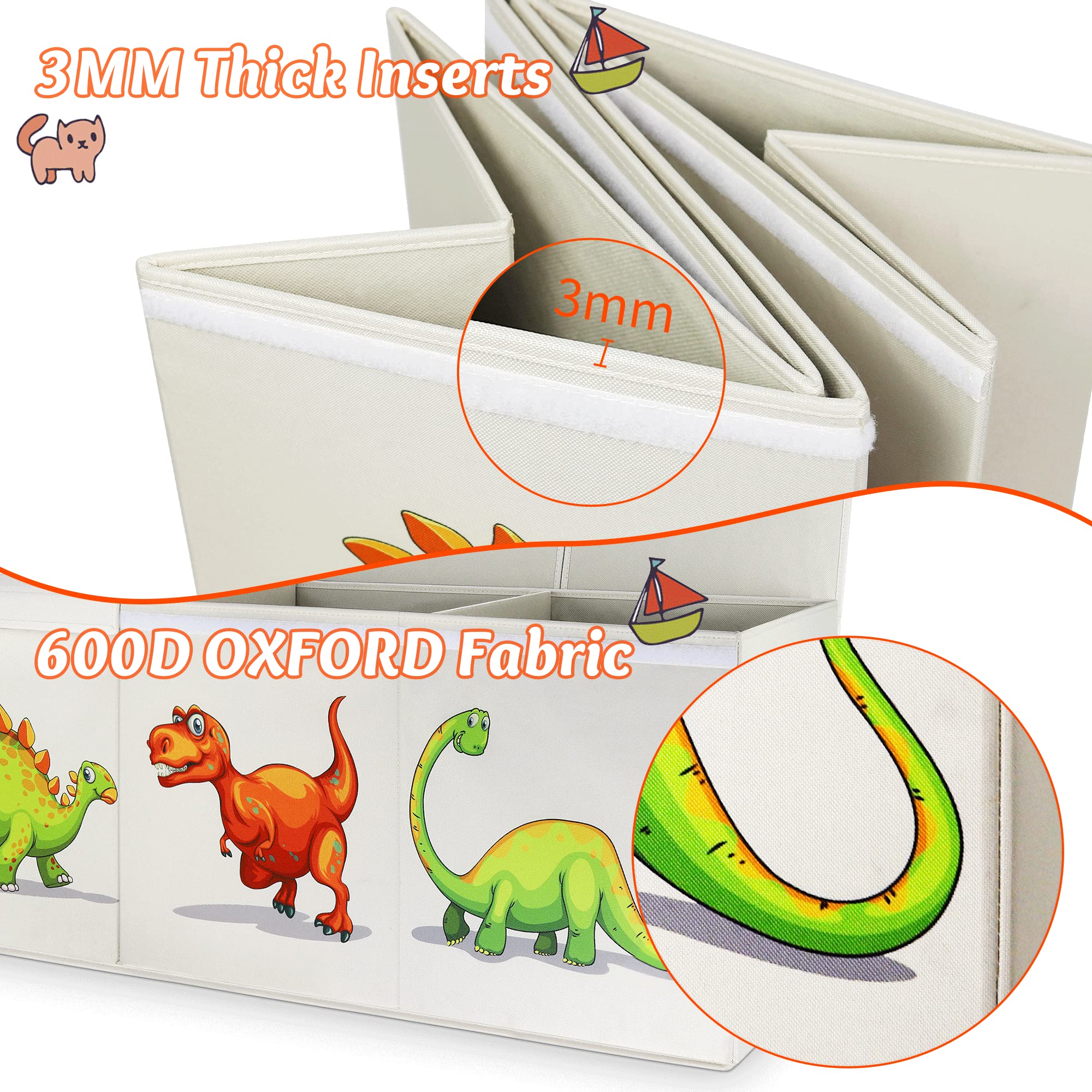 Large Foldable Toy Storage Organizer with Removable Divider