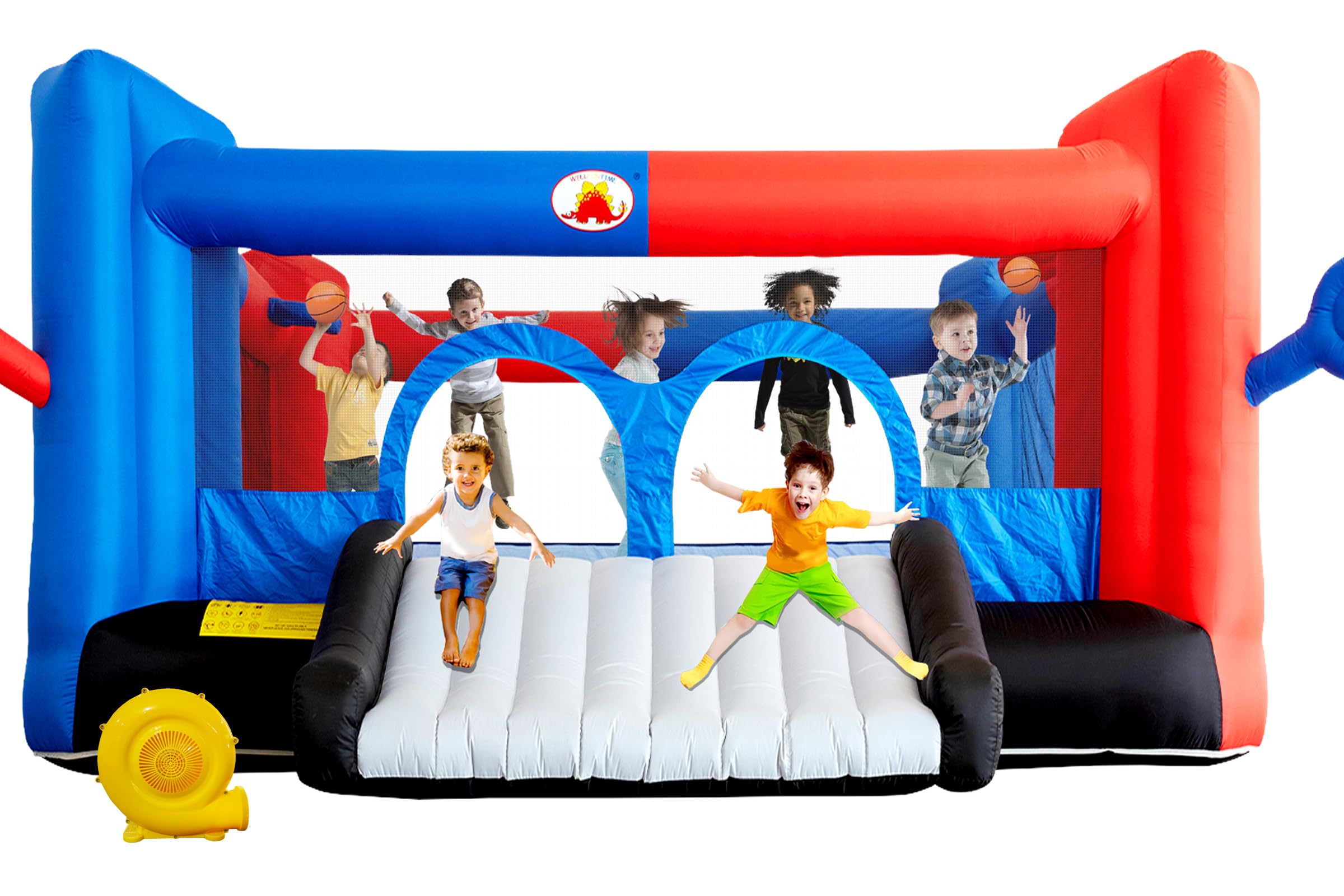 Inflatable Bounce House with Slide, 15.3ft x 14.7ft, Jumping Castle with Blower, Dartboard