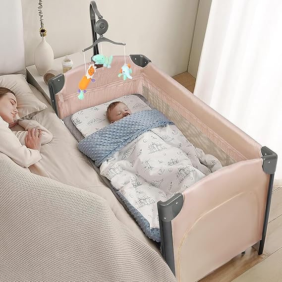 Baby Bedside Bassinet, Baby Bassinet, Pack n Play Convert Playpen