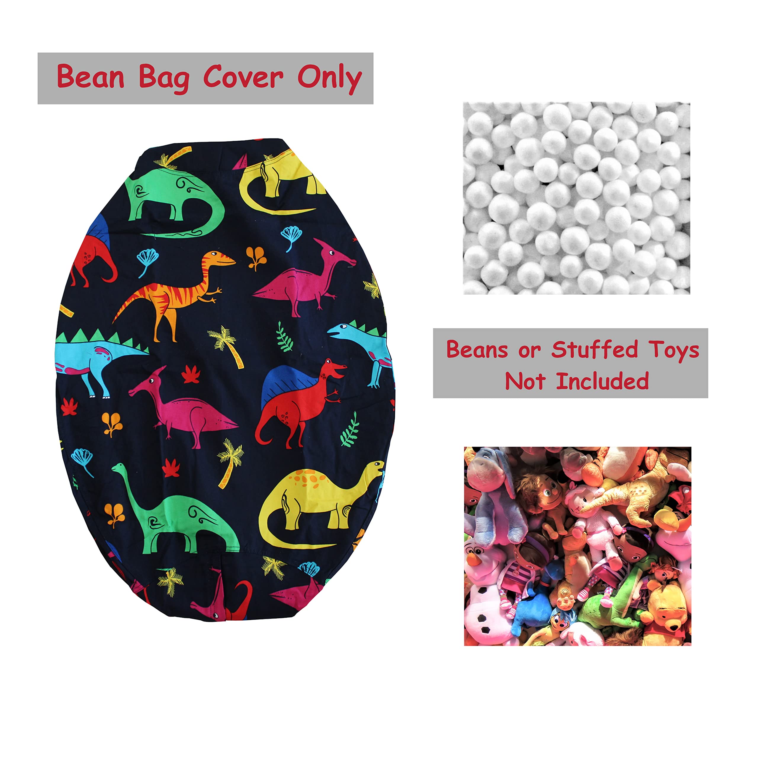 Dinosaur Bean Bag Storage Chair for Kids