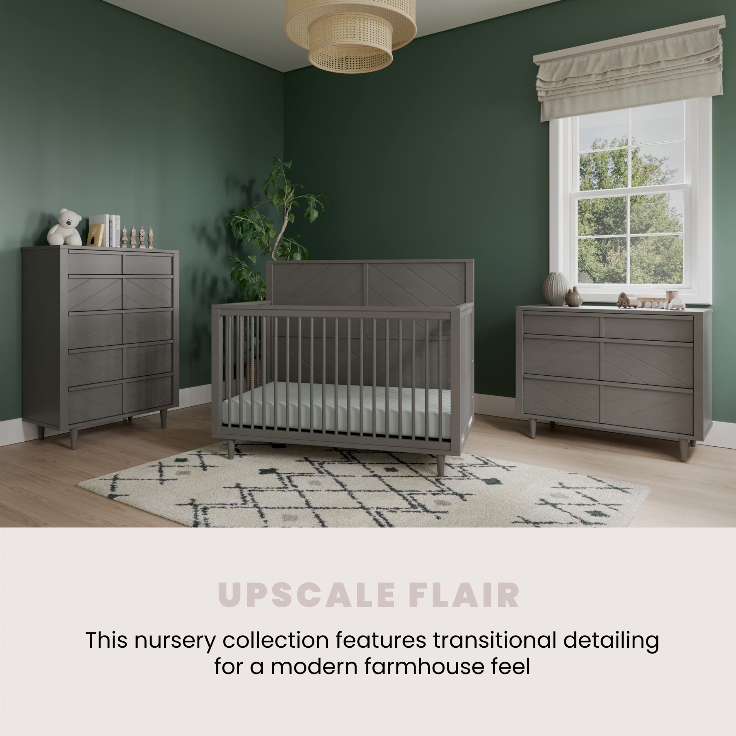 4-in-1 Convertible Crib with Adjustable Mattress Heights
