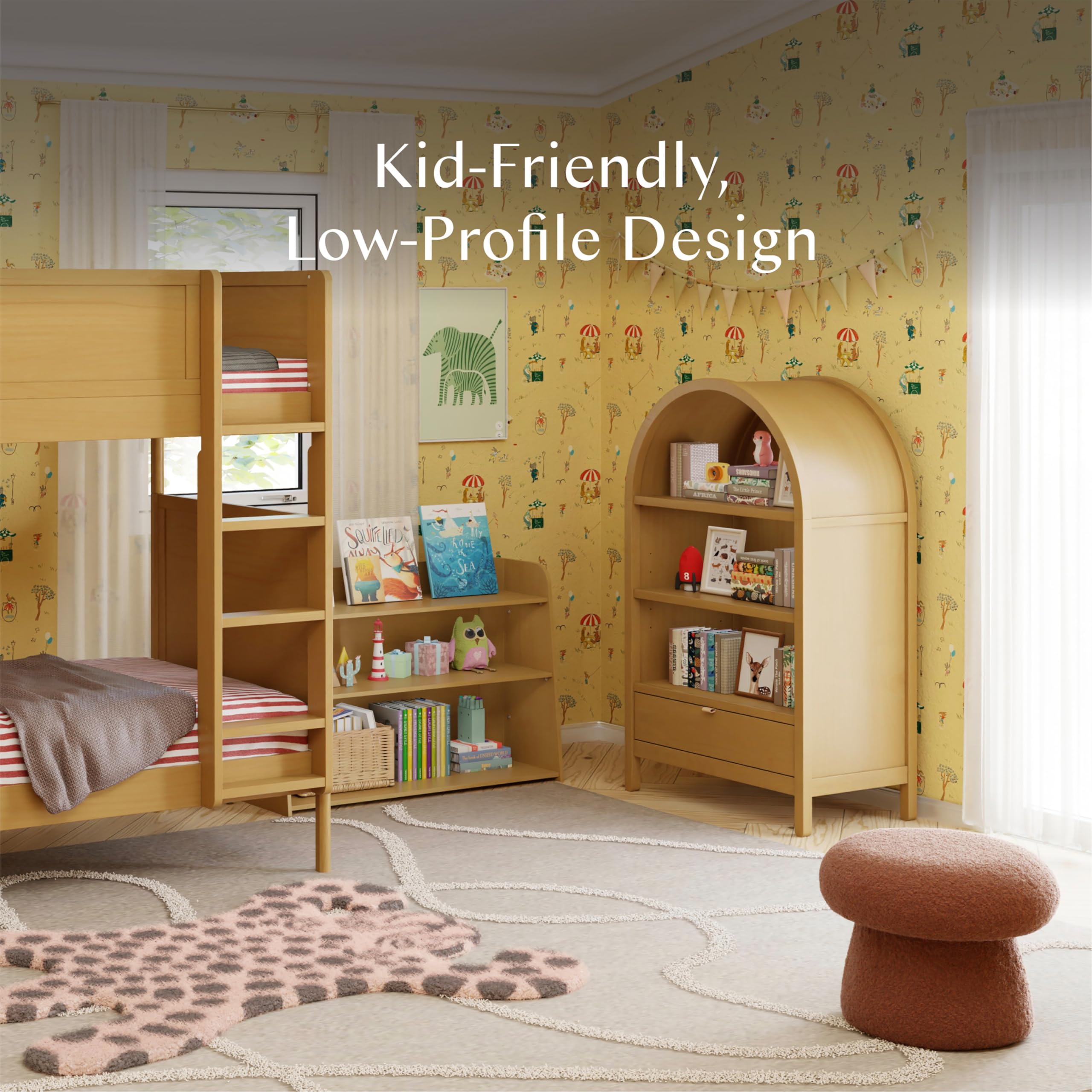 Bondi 3-Shelf Bookcase with Drawer - Honey Wood Finish