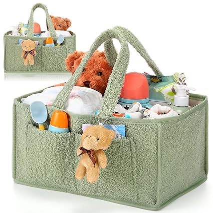 2 Pcs Large Baby Diaper Caddy Organizers Nursery Diaper Storage Bin