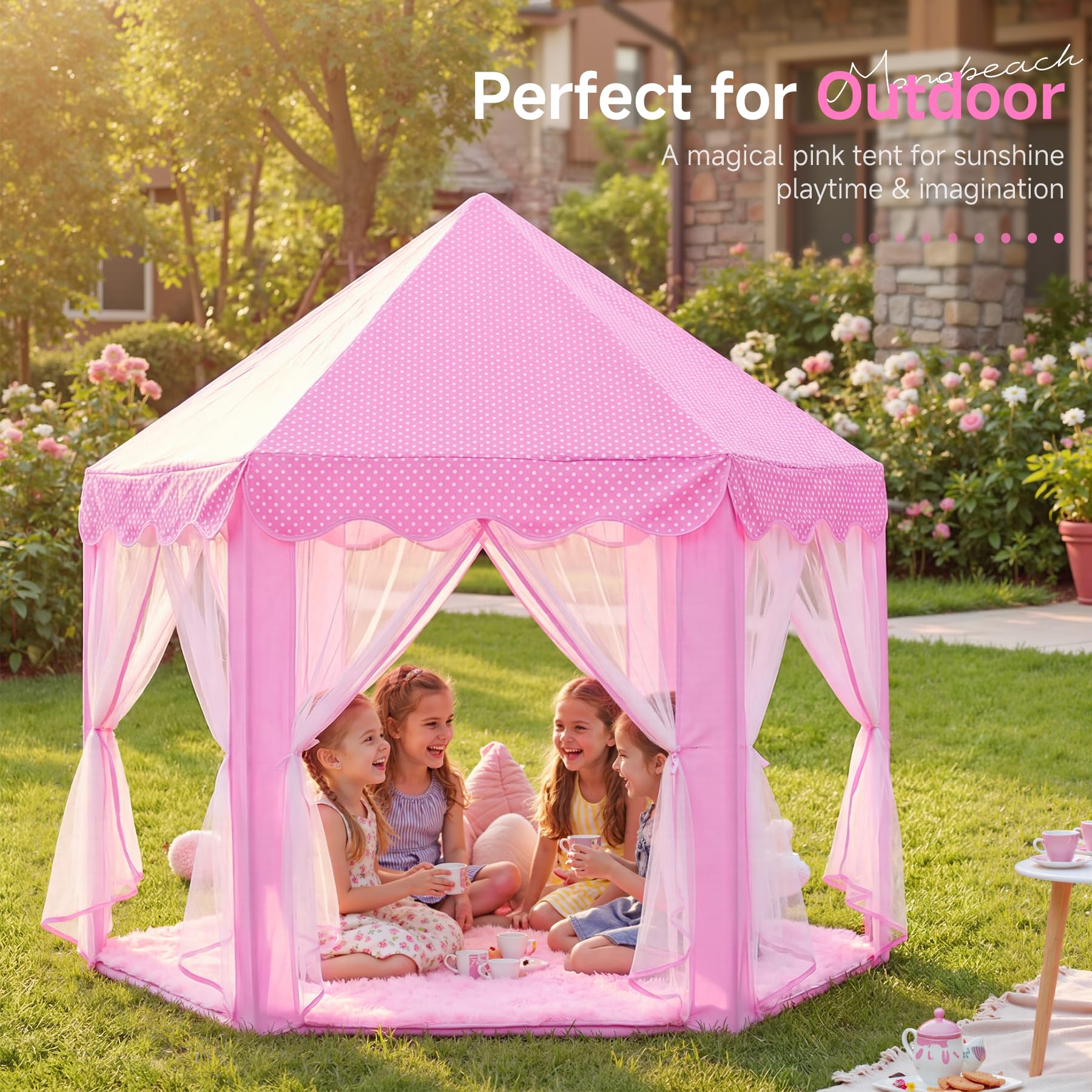 Princess Castle Play Tent with Star Lights