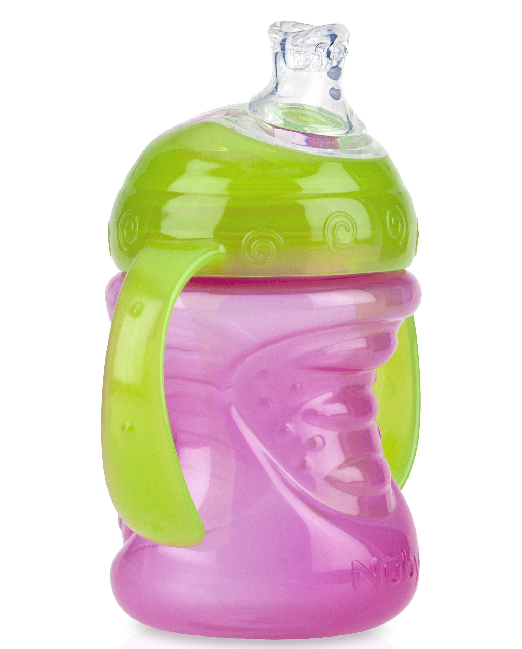 N-Handle No-Spill Super Spout Grip N' Sip Cups, 8 Ounce, Pink and Purple (Pack of 24)