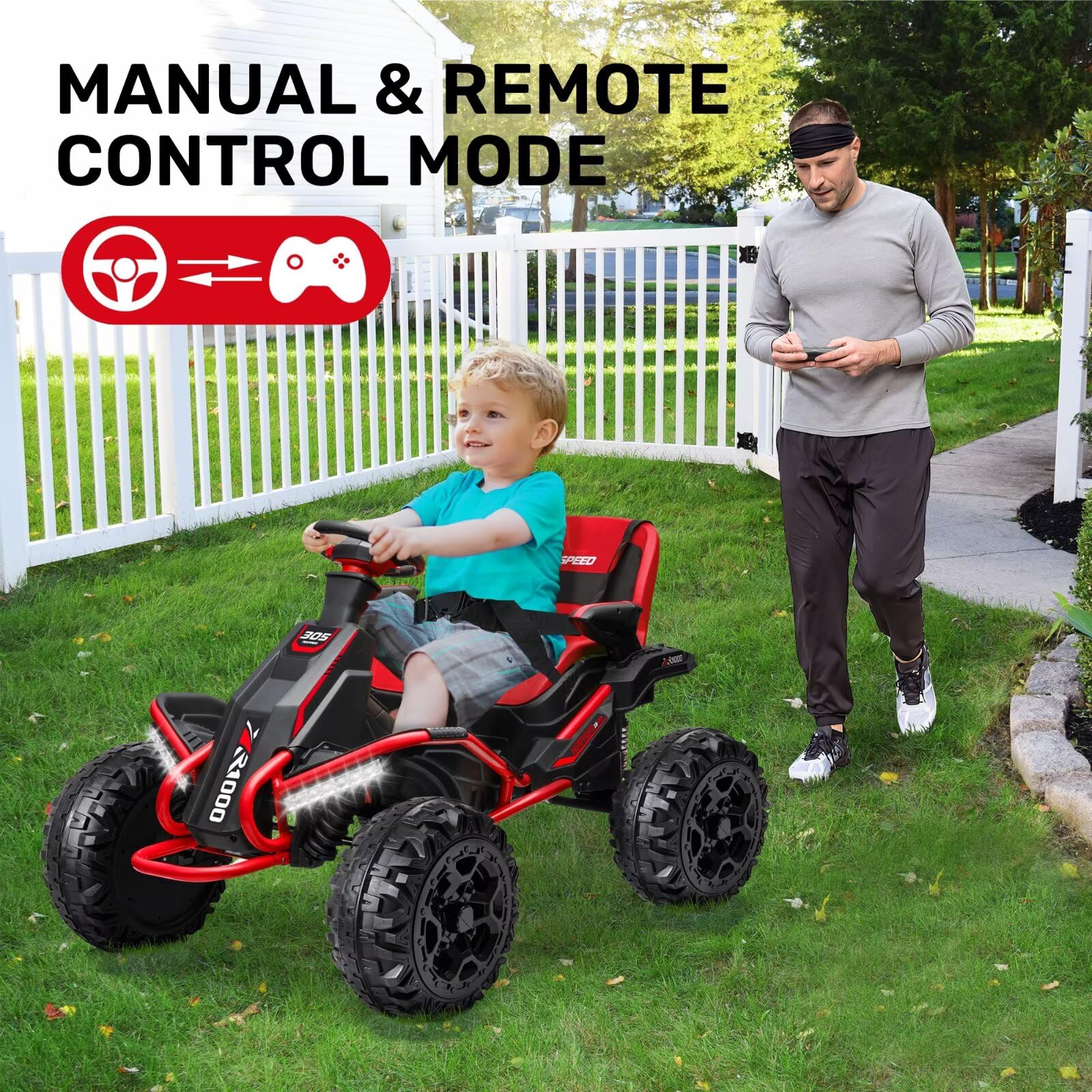 24V 4x4 Ride On Toy for Big Kids with Parent Remote Control
