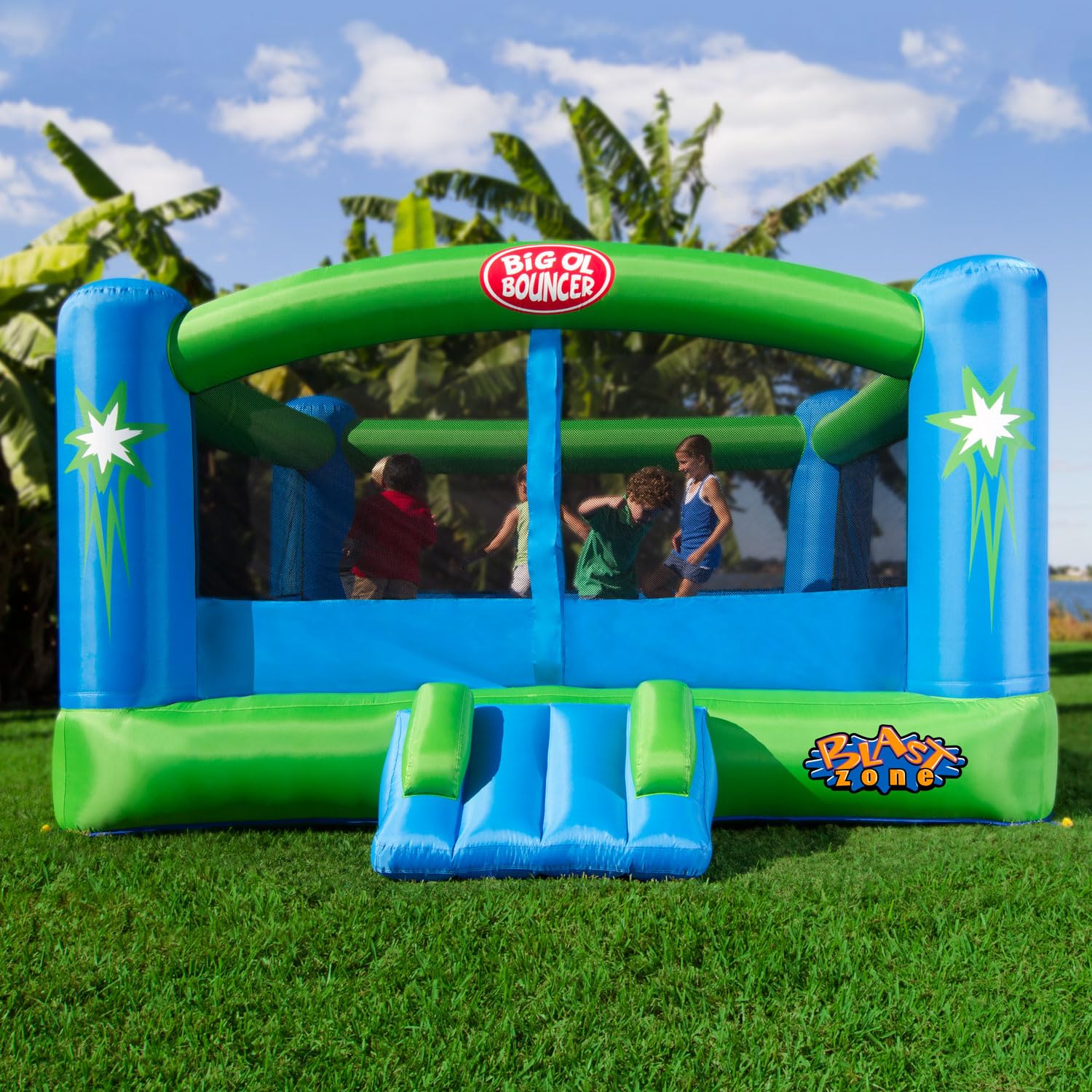 Big Ol Bouncer Inflatable Bounce House w/Blower - Huge - Premium Quality - 6 Players