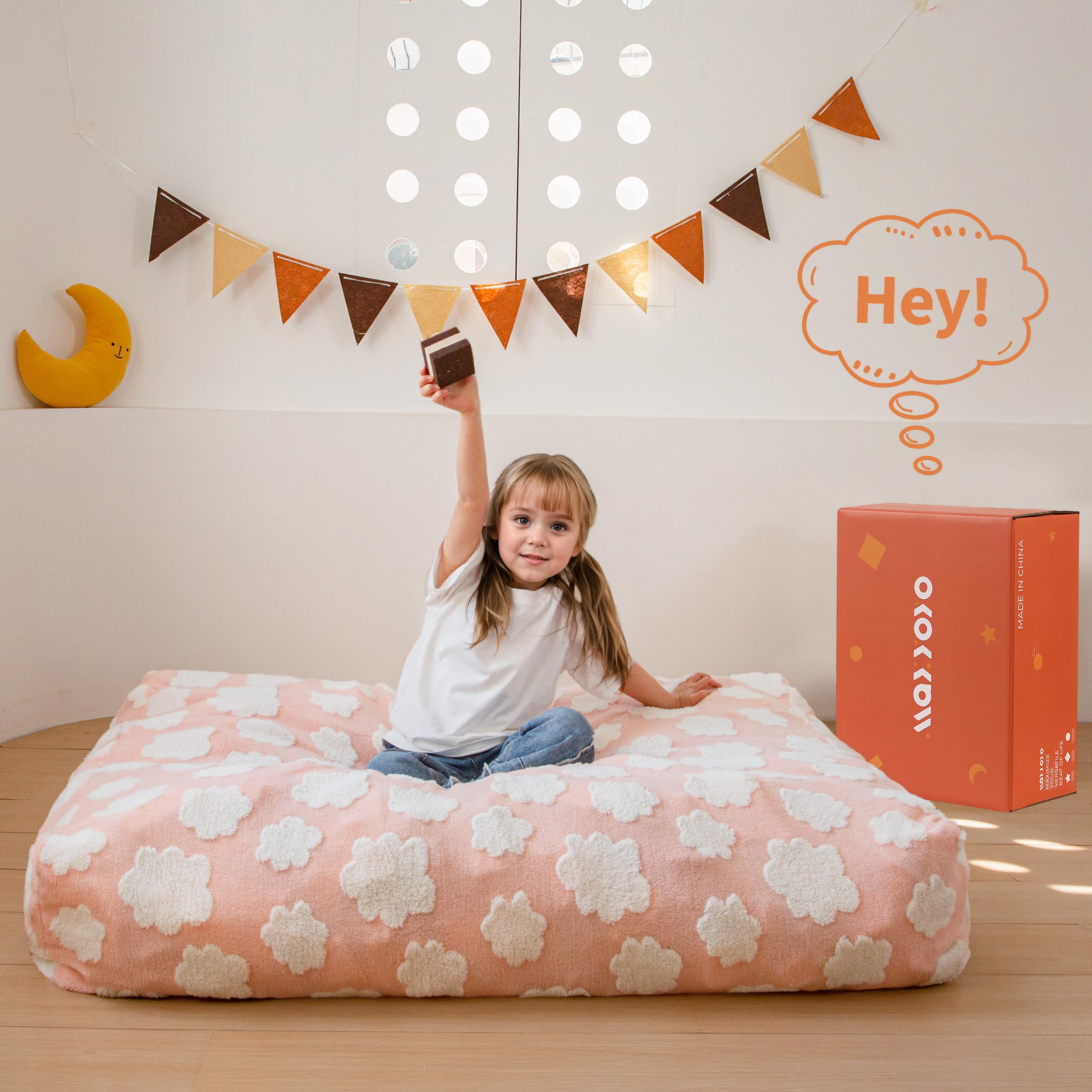 Bean Bag Chair Bed for Kids, Convertible Bean Bag from Lazy Chair to Floor Bed