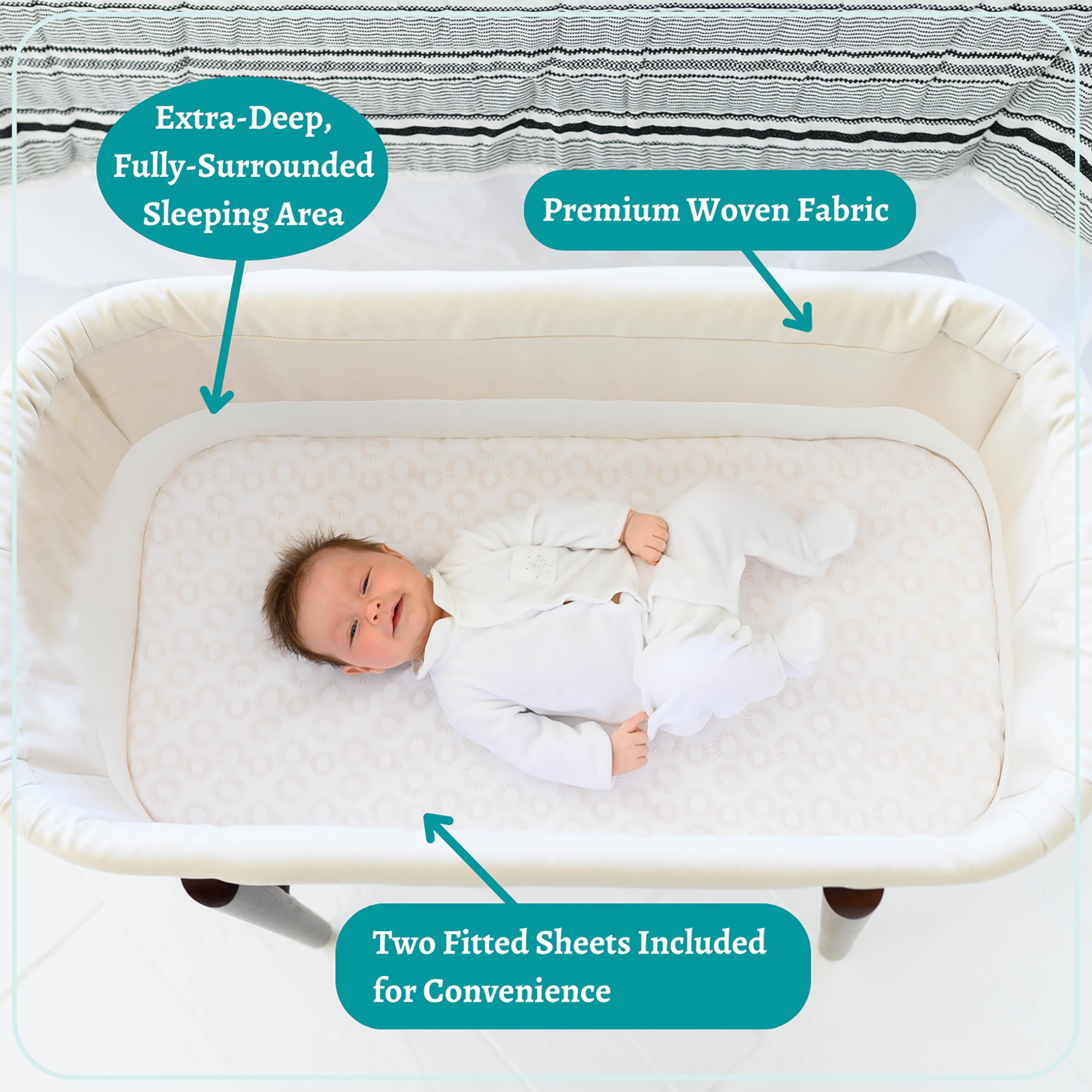 Portable Baby Bassinet with Extra Deep Walls