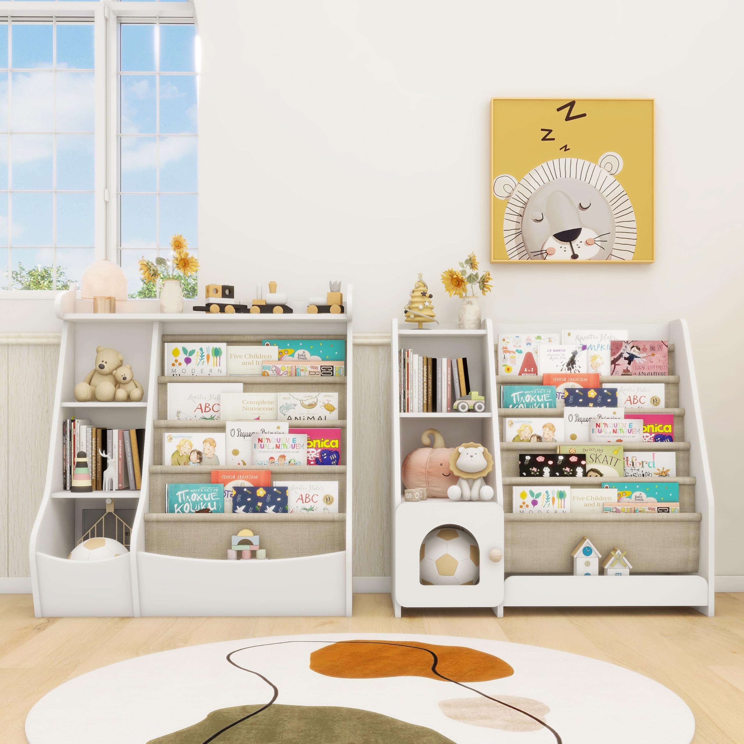 4-Tier Wooden Kids Bookshelf
