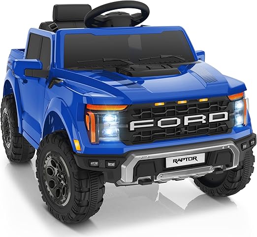 12V Licensed Ford F-150 Raptor Kids Ride on Toy, Ride on Truck with Parent Remote Control