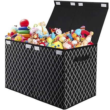Toy Box Chest Organizer Bins for Girls Boys, Kids Large Fabric Collapsible Storage Basket