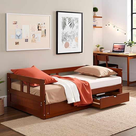 Melody Twin to King Extendable Daybed with Trundle and Storage Drawers