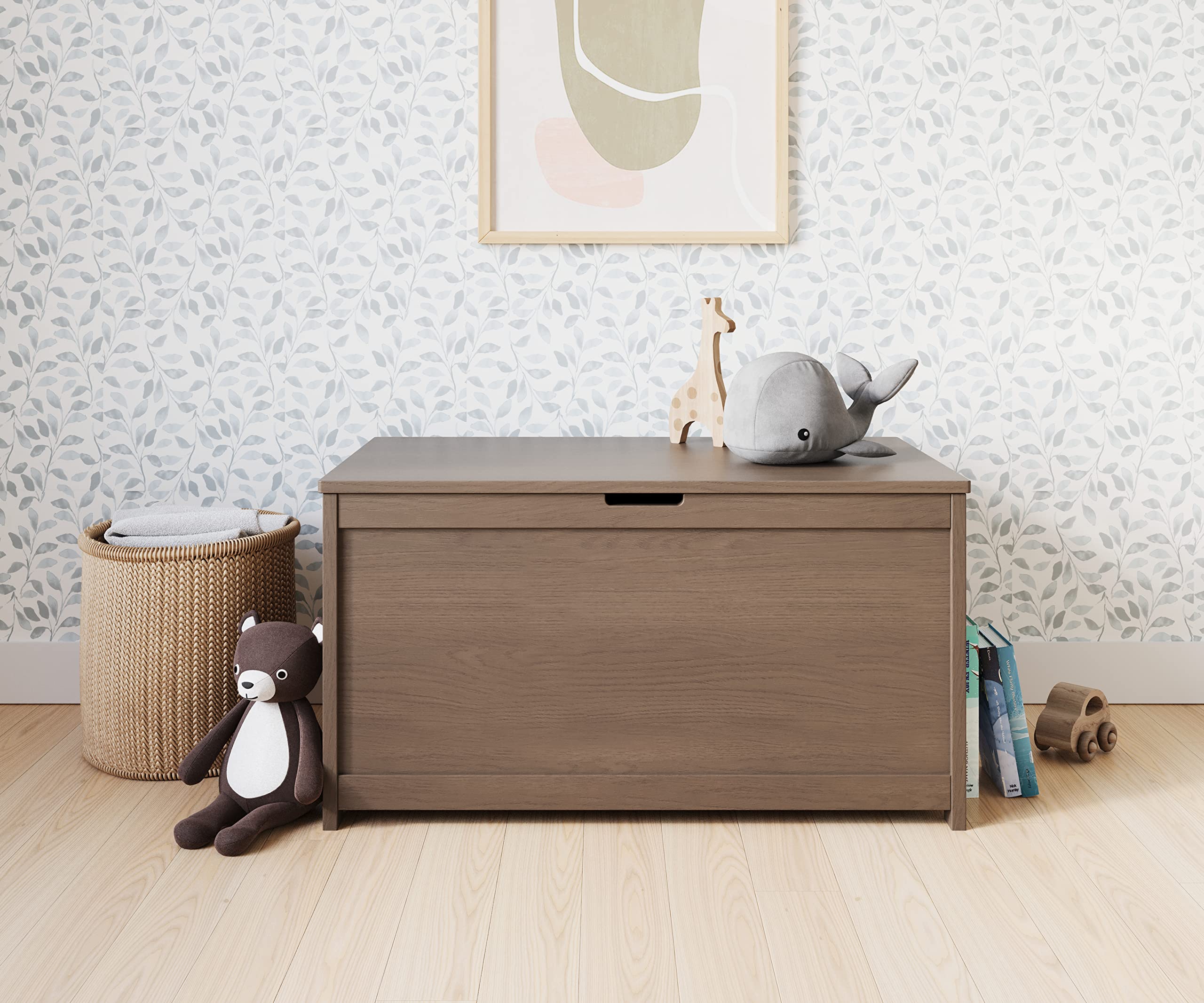 Wood Toy Storage Chest with Soft Close Safety Hinges