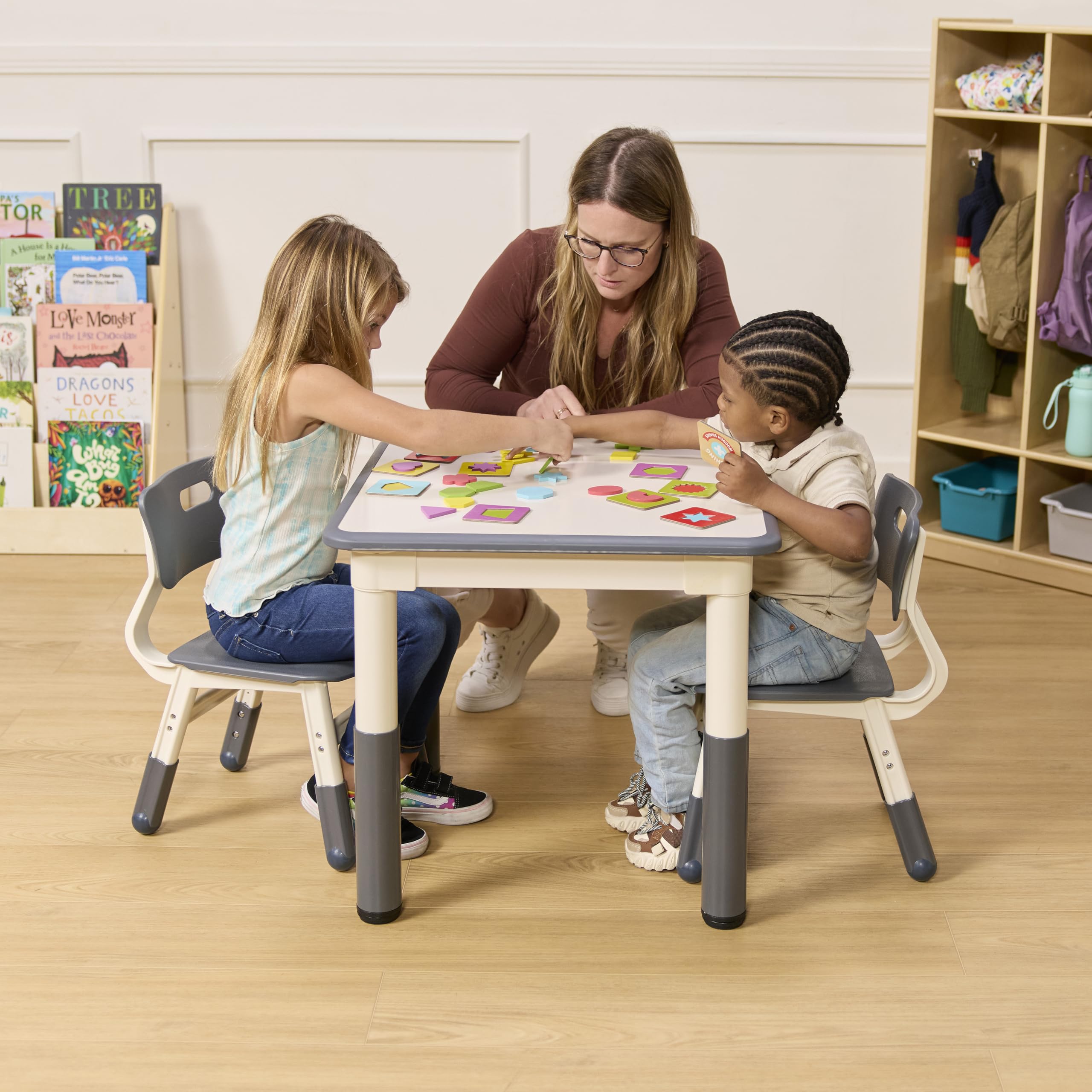 Adjustable Height Kids Chairs - Grey 2-Pack