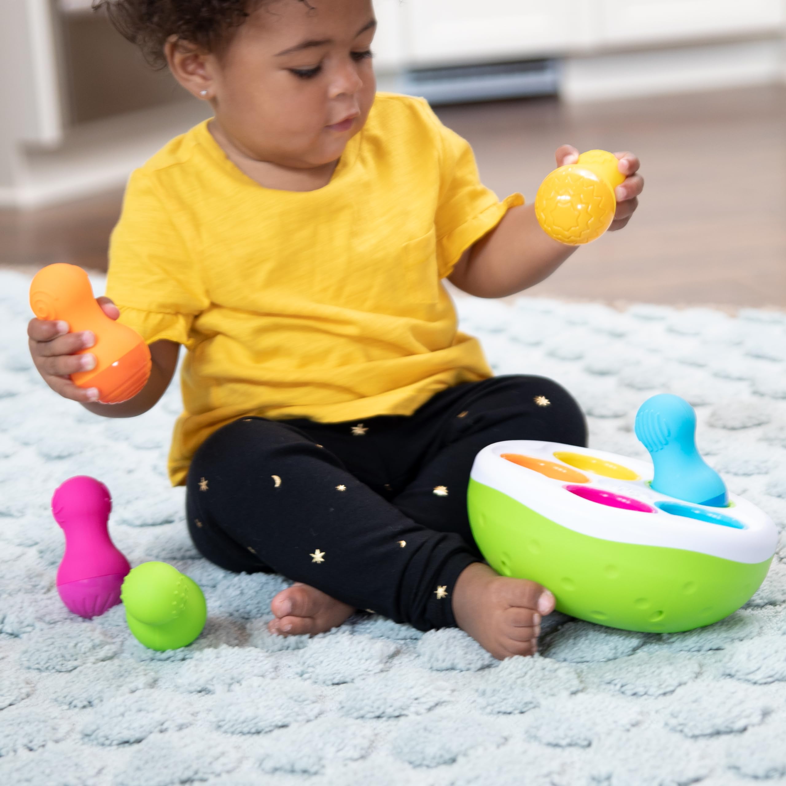 F248 Fat Brain SpinnyPins, Kids Preschool, Spinning and Sorting Building Sets
