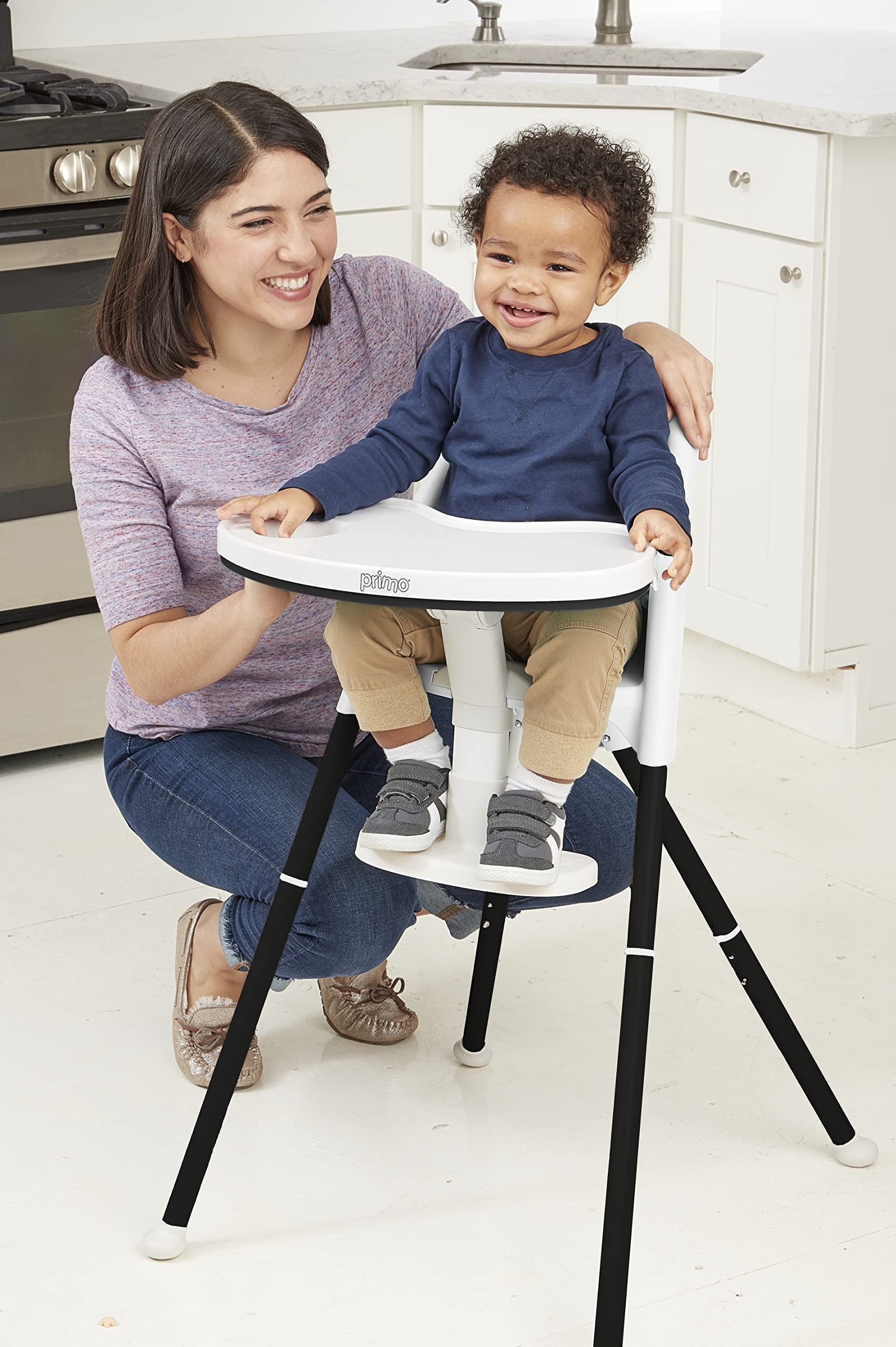 Convertible High Chair with Adjustable Backrest and Tray