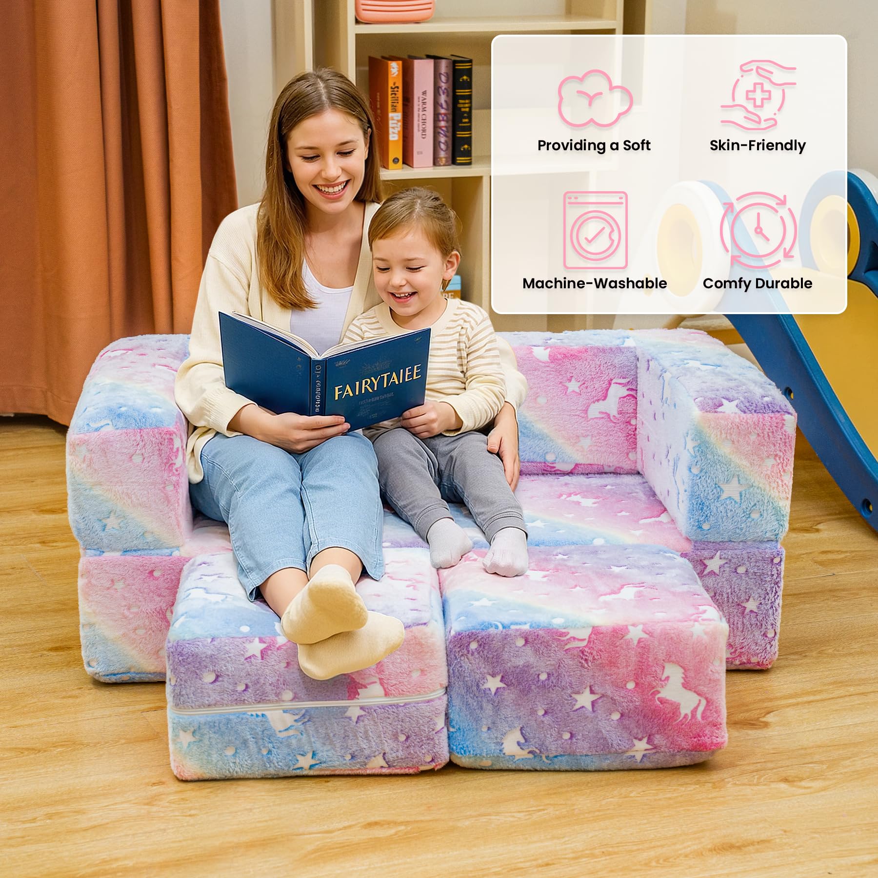 Glow in the Dark Toddler Foam Play Couch