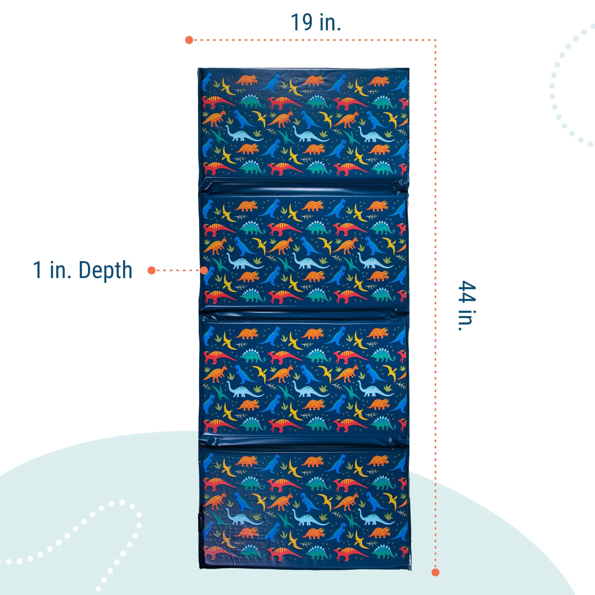 Wildkin Kids Vinyl Nap Mat – Foldable, Durable Rest Mat for Daycare & Preschool - Jurassic Dinosaurs
