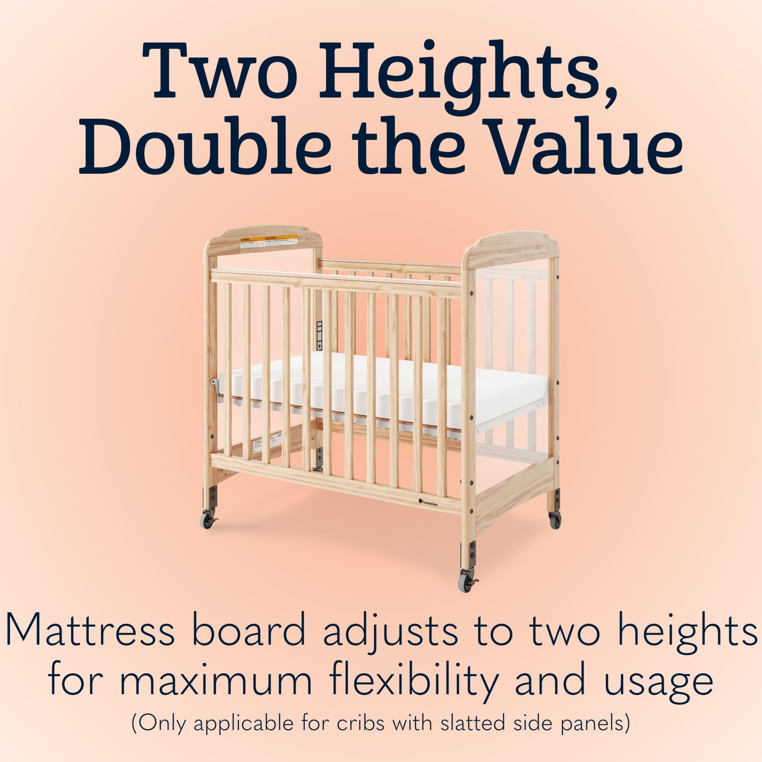 Compact Clearview Daycare Crib with Foam Mattress