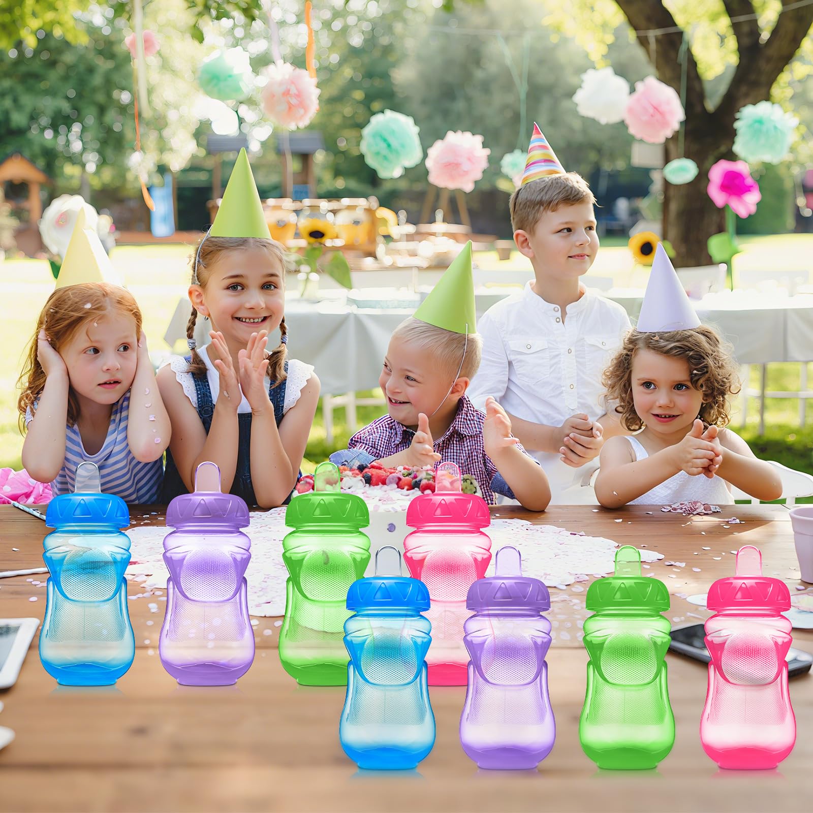 24 Pcs 12 oz No Spill Sippy Cups for Toddlers Ages 1-3 Sport Cup