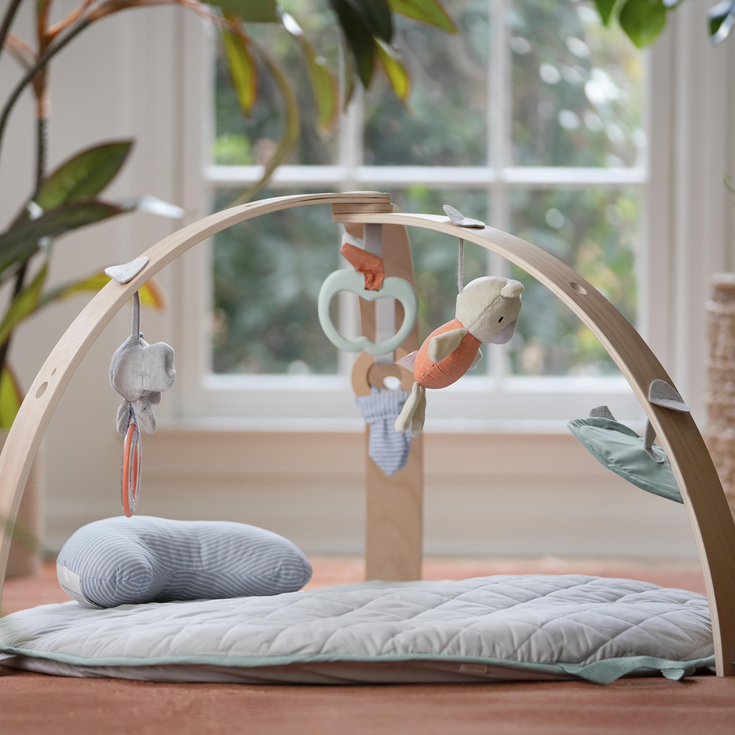 Cozy Spot Reversible Duvet Activity Gym & Play Mat with Wooden Toy bar