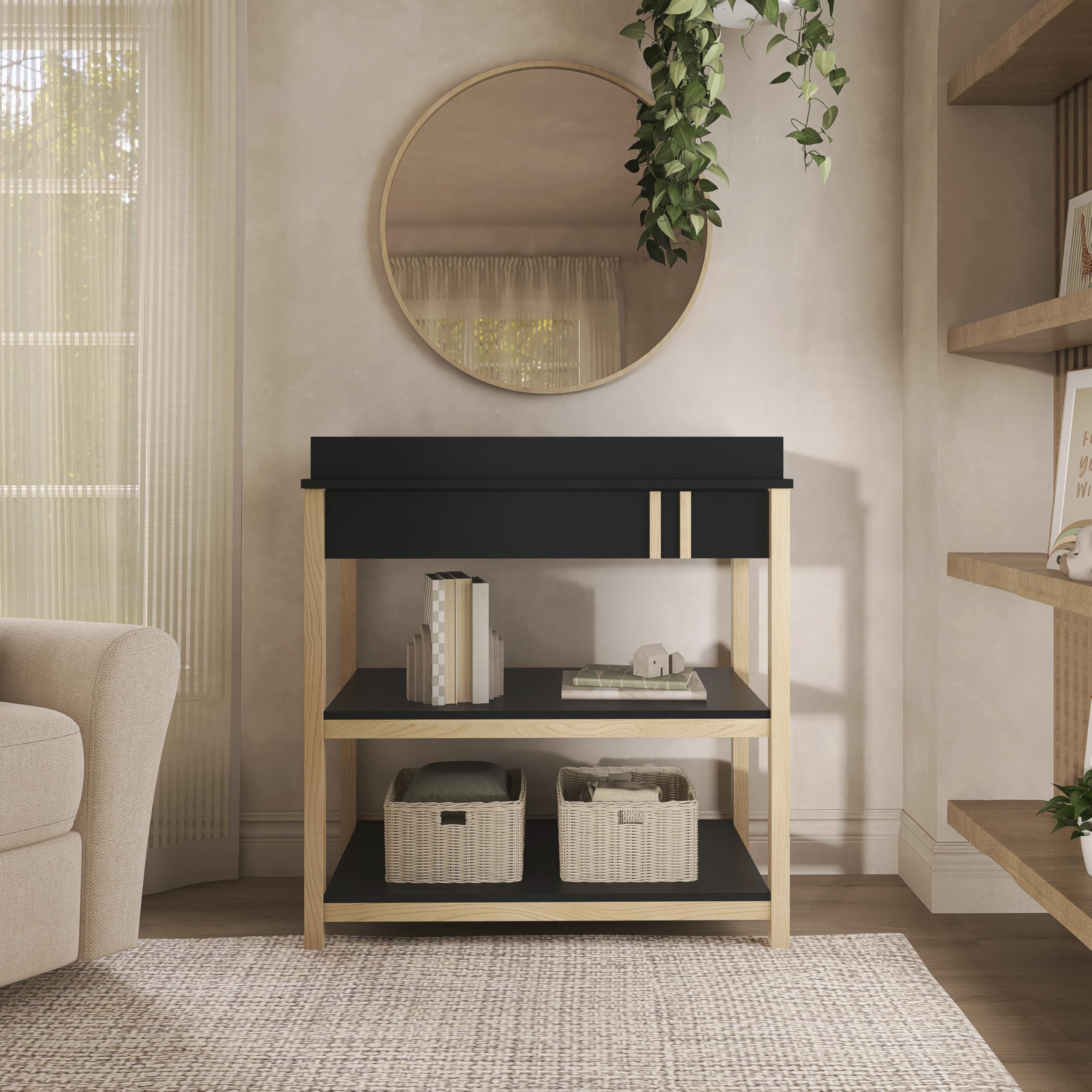 Baby Changing Table with Storage Shelves