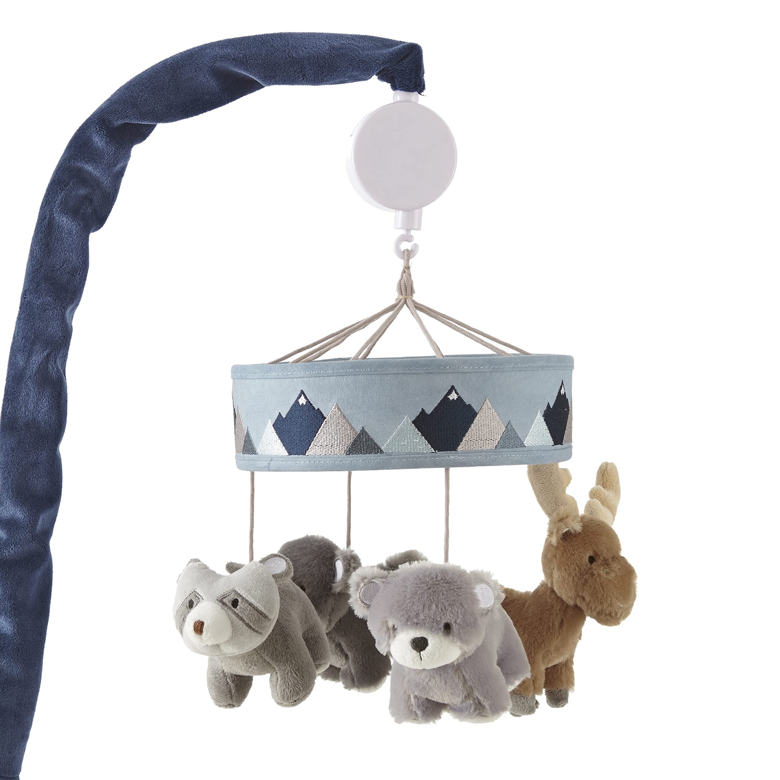 Musical Rotating Baby Crib Mobile with Plush Bears Moose and Raccoon