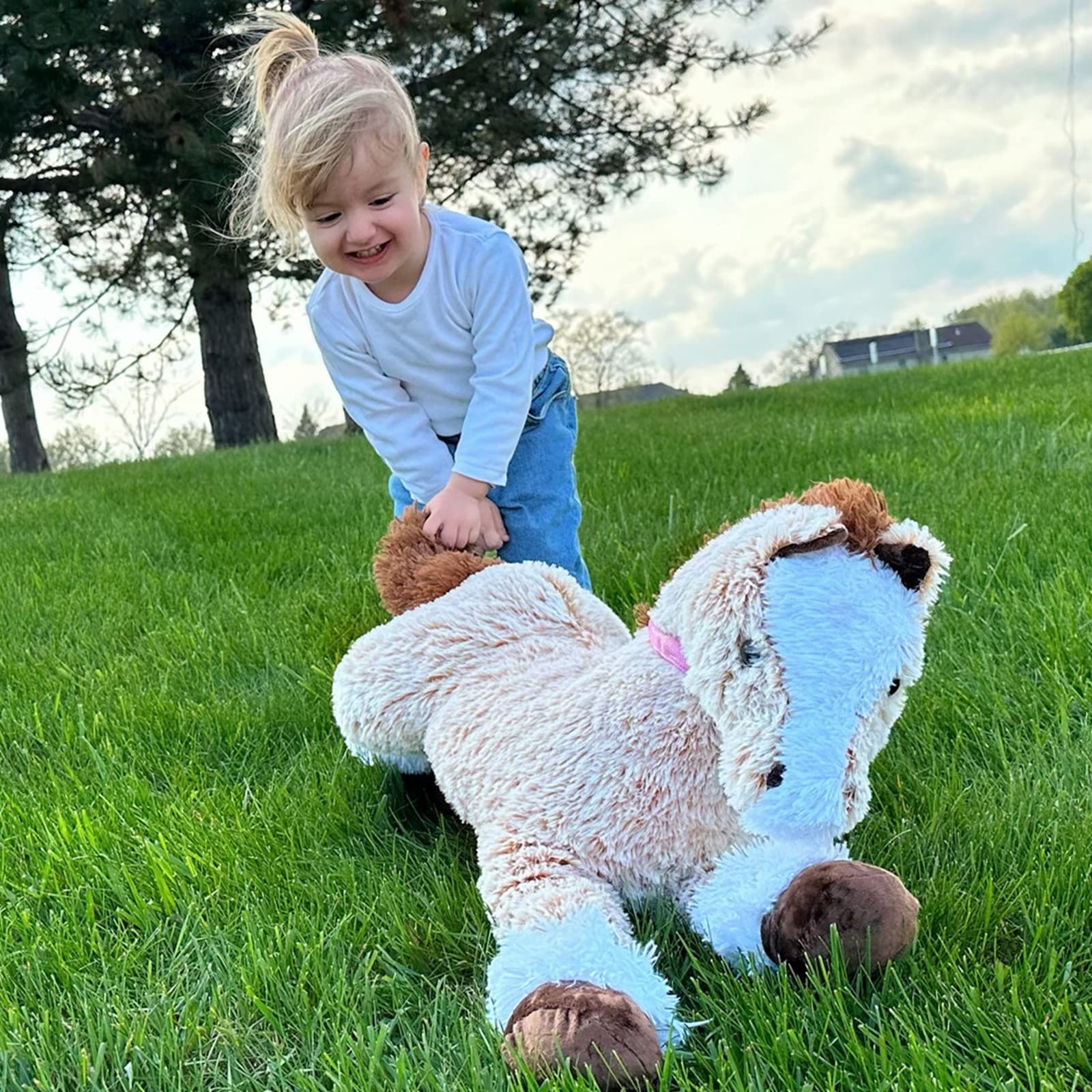 Giant Horse Stuffed Animal, 4ft Soft Horse Plush Hugging Pillow