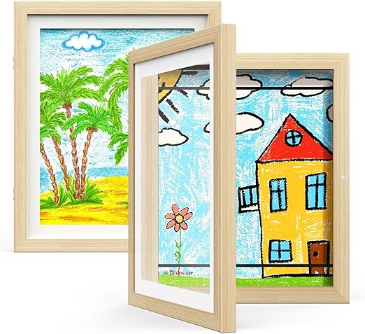 Kids Art Frames, Kids Artwork Frames Changeable 8.5 x11 with Mat