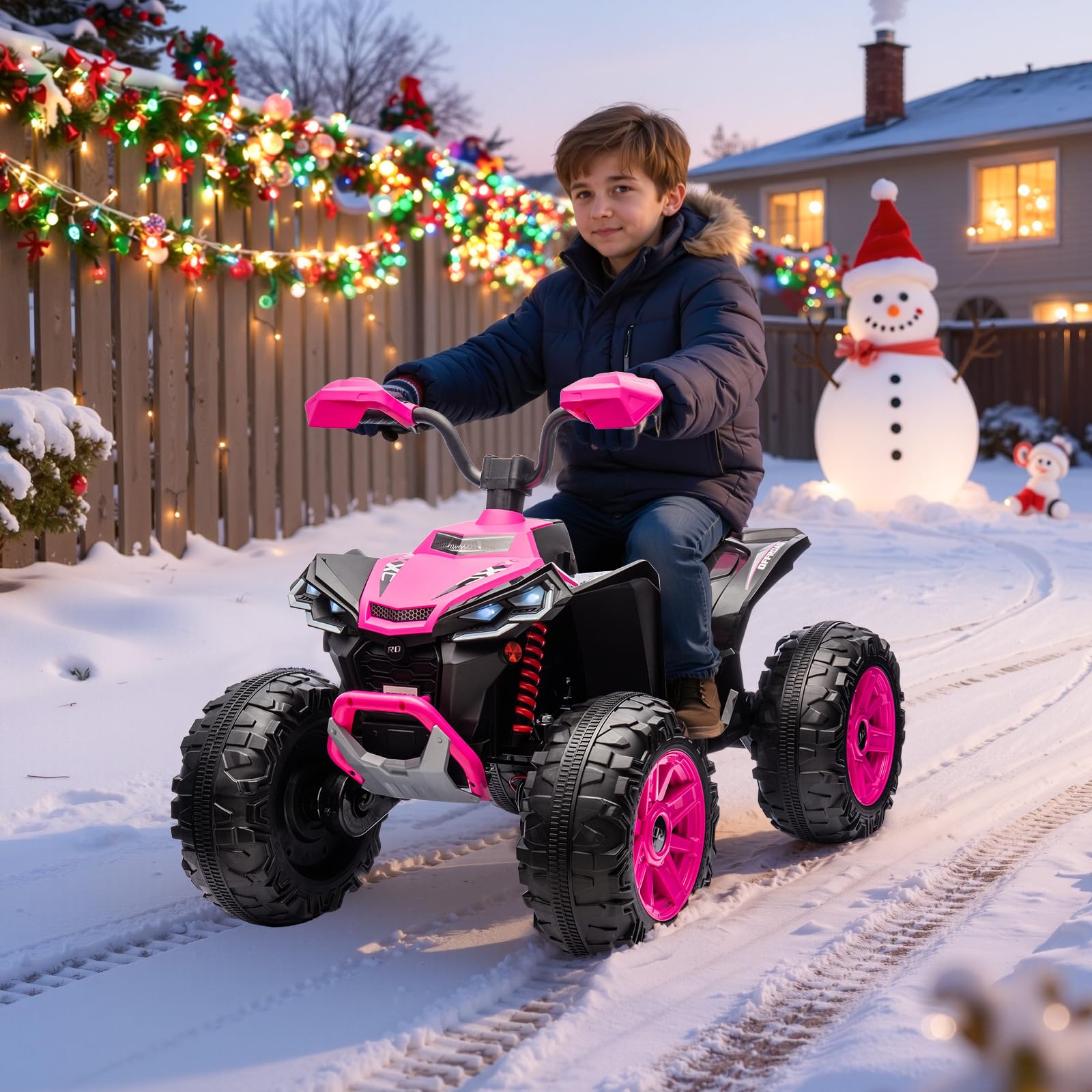 24V Kids ATV 4-Wheeler Ride-On with LED Lights