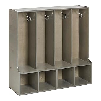 Streamline 4-Section Coat Locker with Bench, Toddler Size