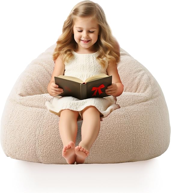Chair Memory Foam Filled Kids Chairs Toddler Soft Sherpa Beanbag
