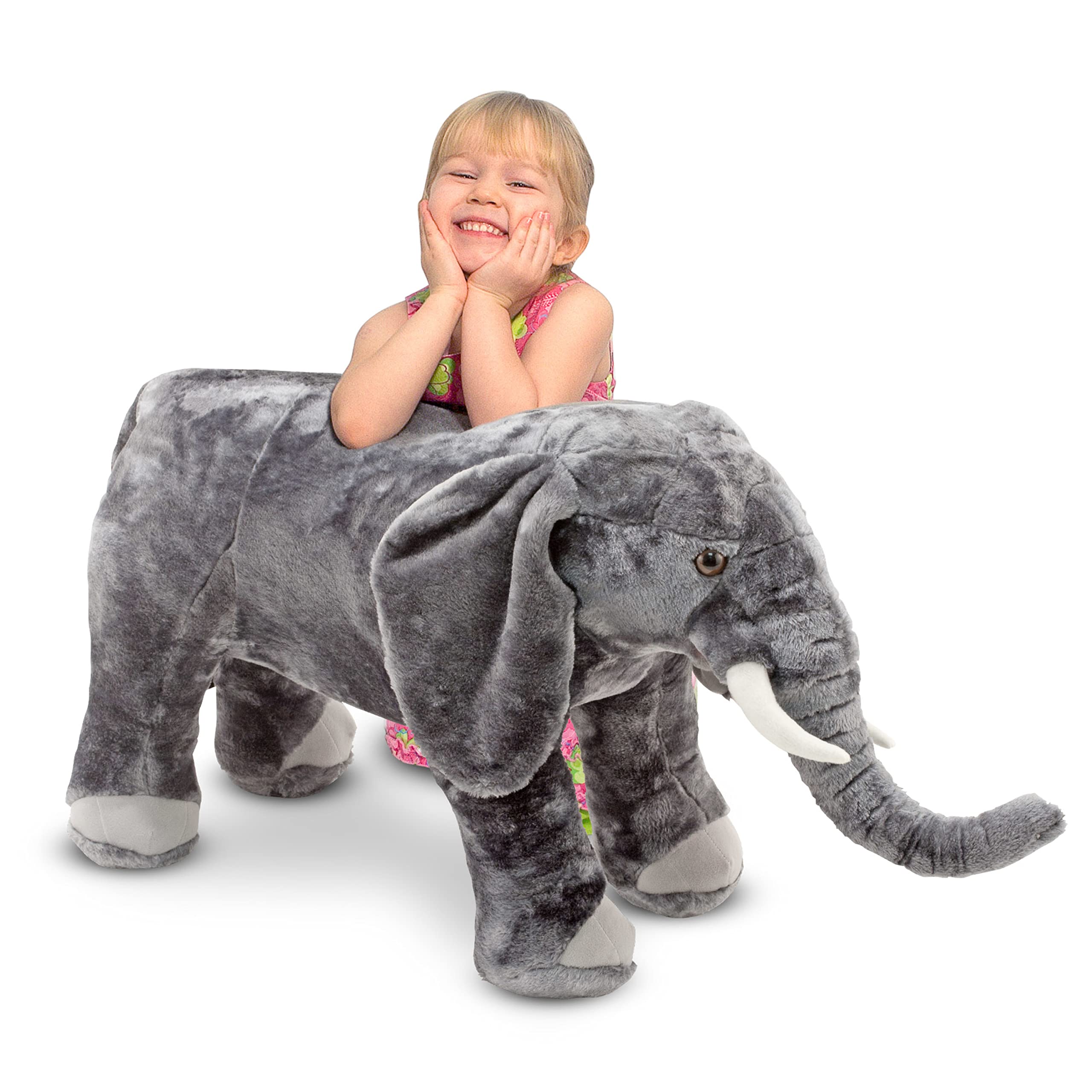 Giant Elephant - Lifelike Stuffed Animal (Over 3 feet Long)