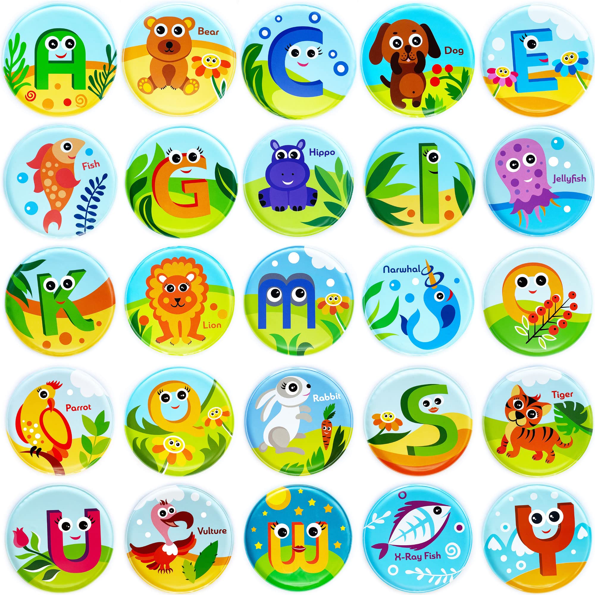 Alphabet Flash Cards for Bathtub - Preschool Learning Toddler