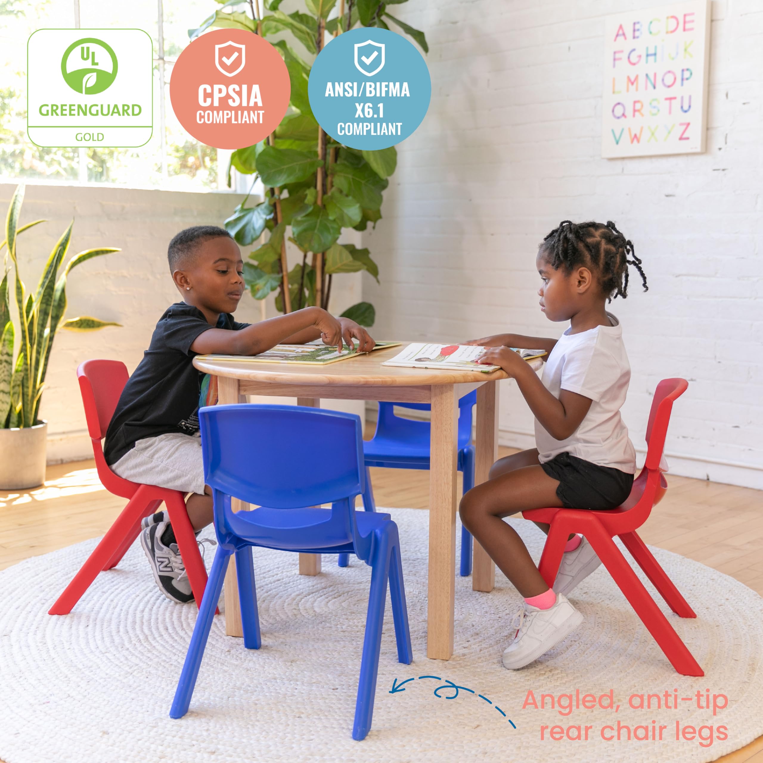 12-Inch Stackable School Chairs Red 10-Pack