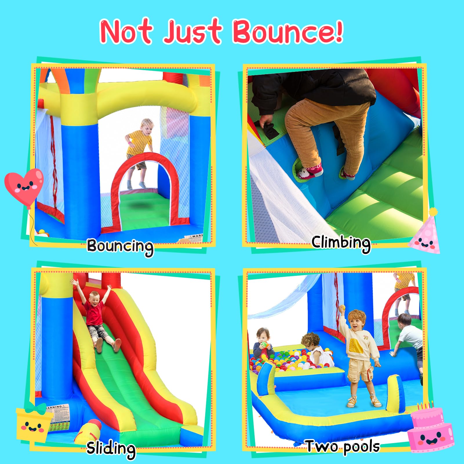 Inflatable Bounce House with Water Slide and Splash Pools