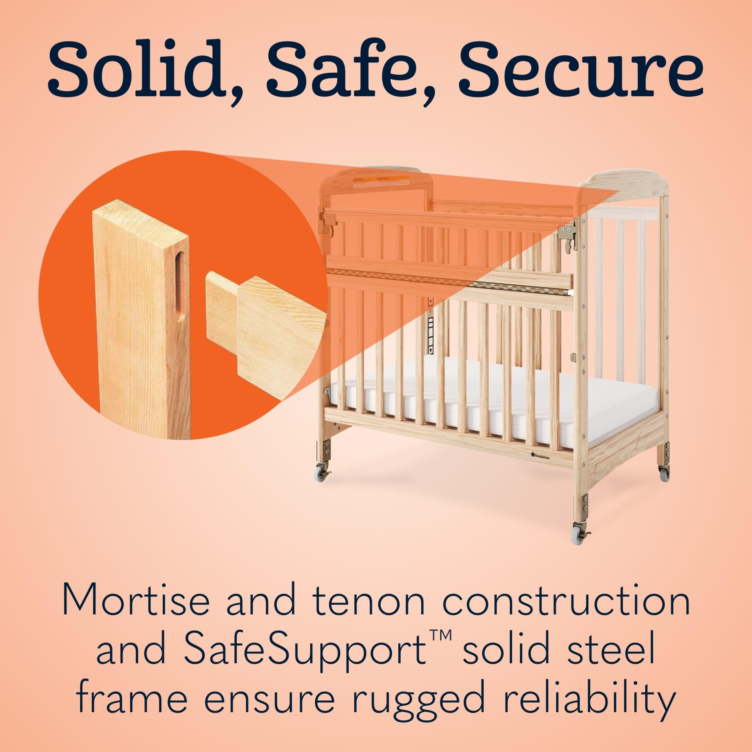 SafeReach Commercial Crib with ClearView Panels and Drop Gate
