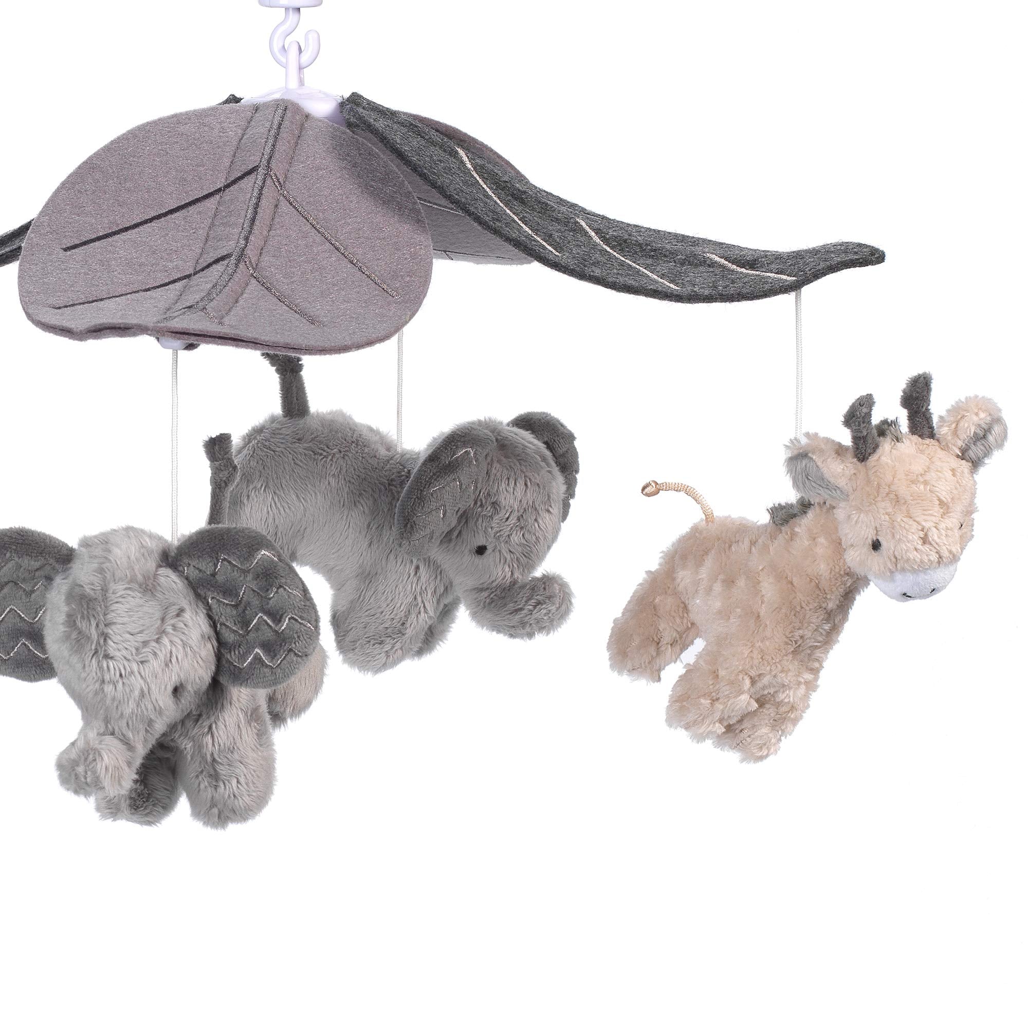 Baby Jungle Animals Gray/Tan Musical Crib Mobile Soother Toy