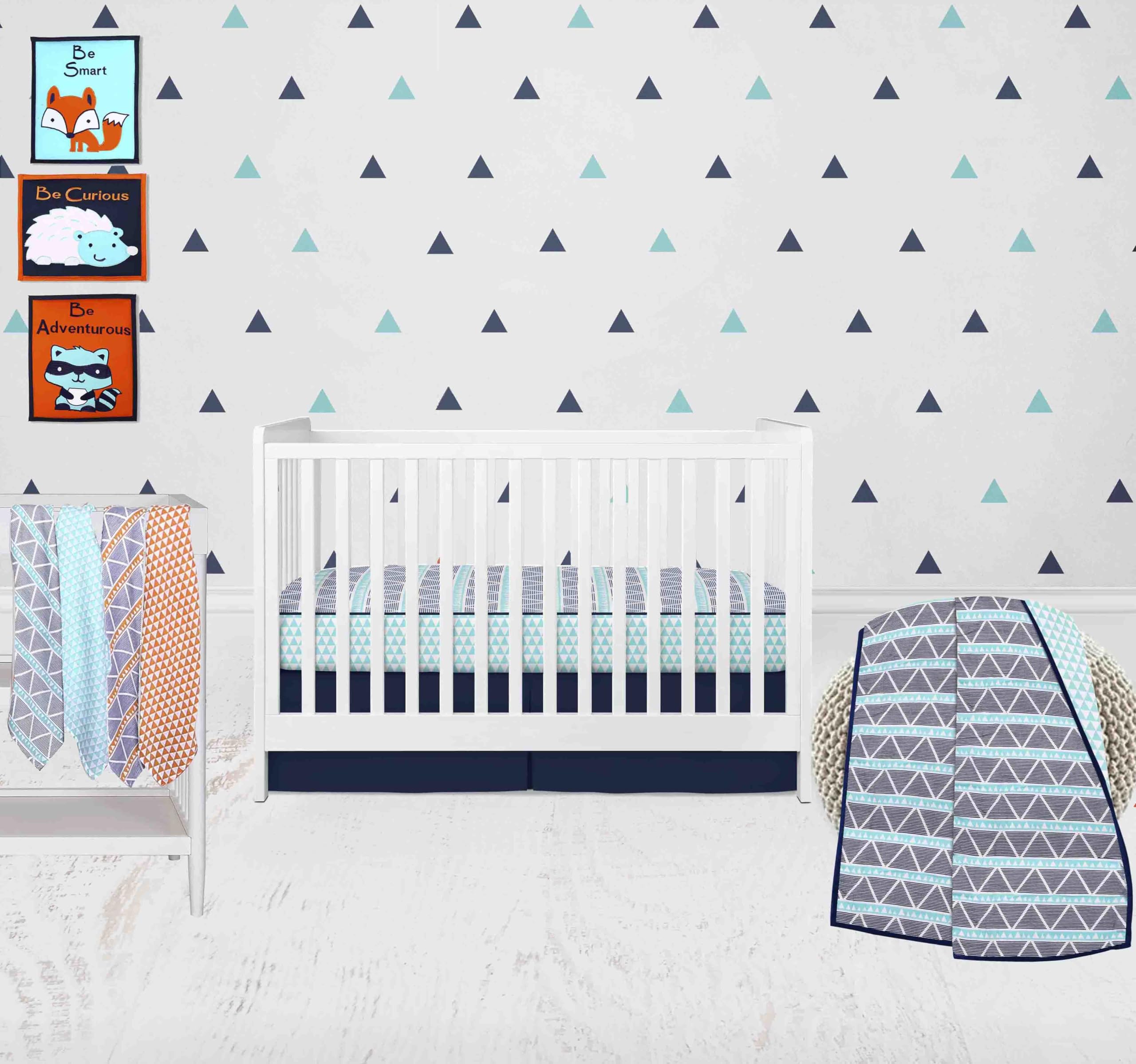 100 Percent Breathable Cotton Muslin/Percale 10 Piece Nursery Baby