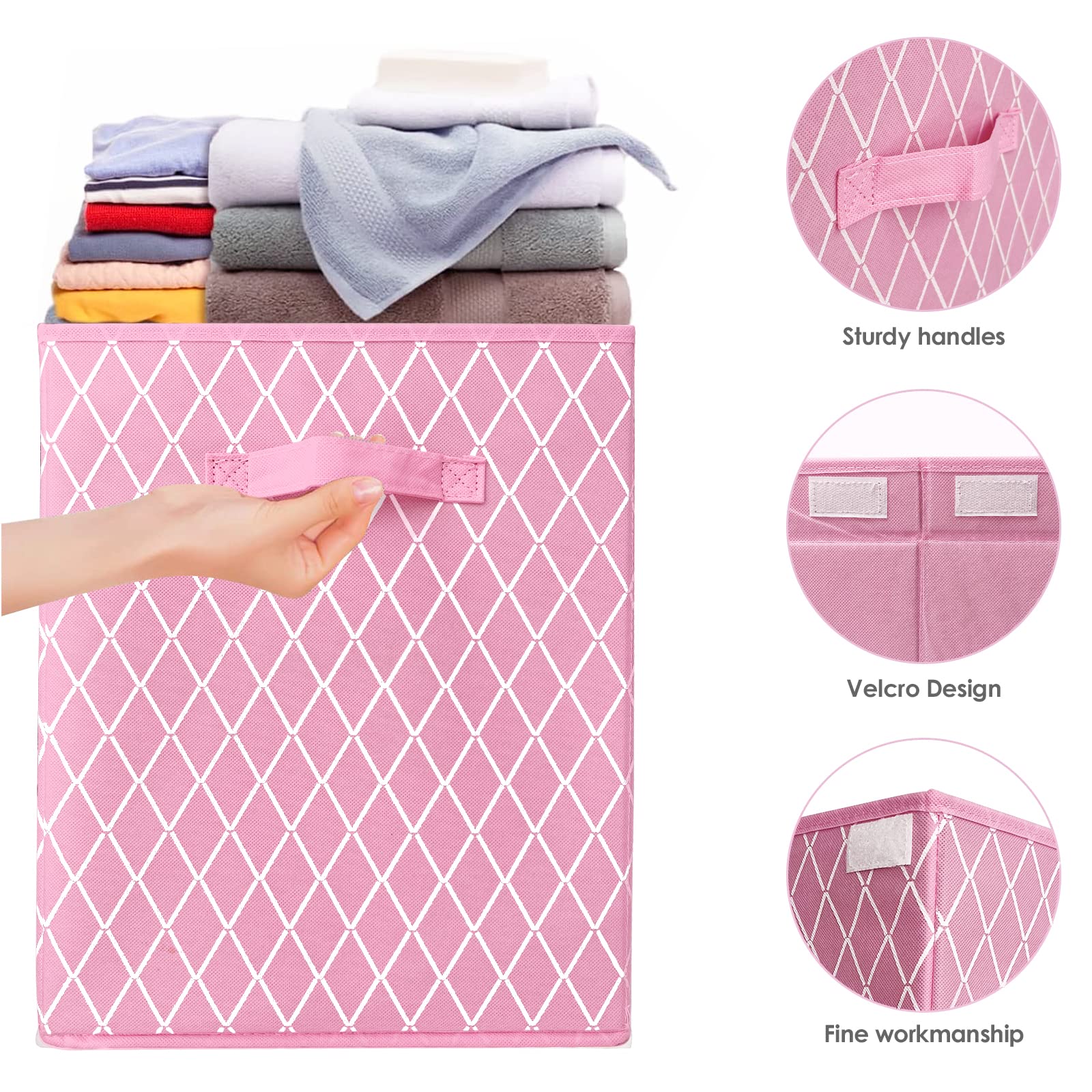 Large Fabric Toy Storage Box with Flip-Top Lid