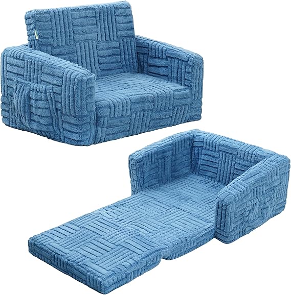Couch for Kids – 2-in-1 Fold Out Sofa and Lounger, Soft Flannel