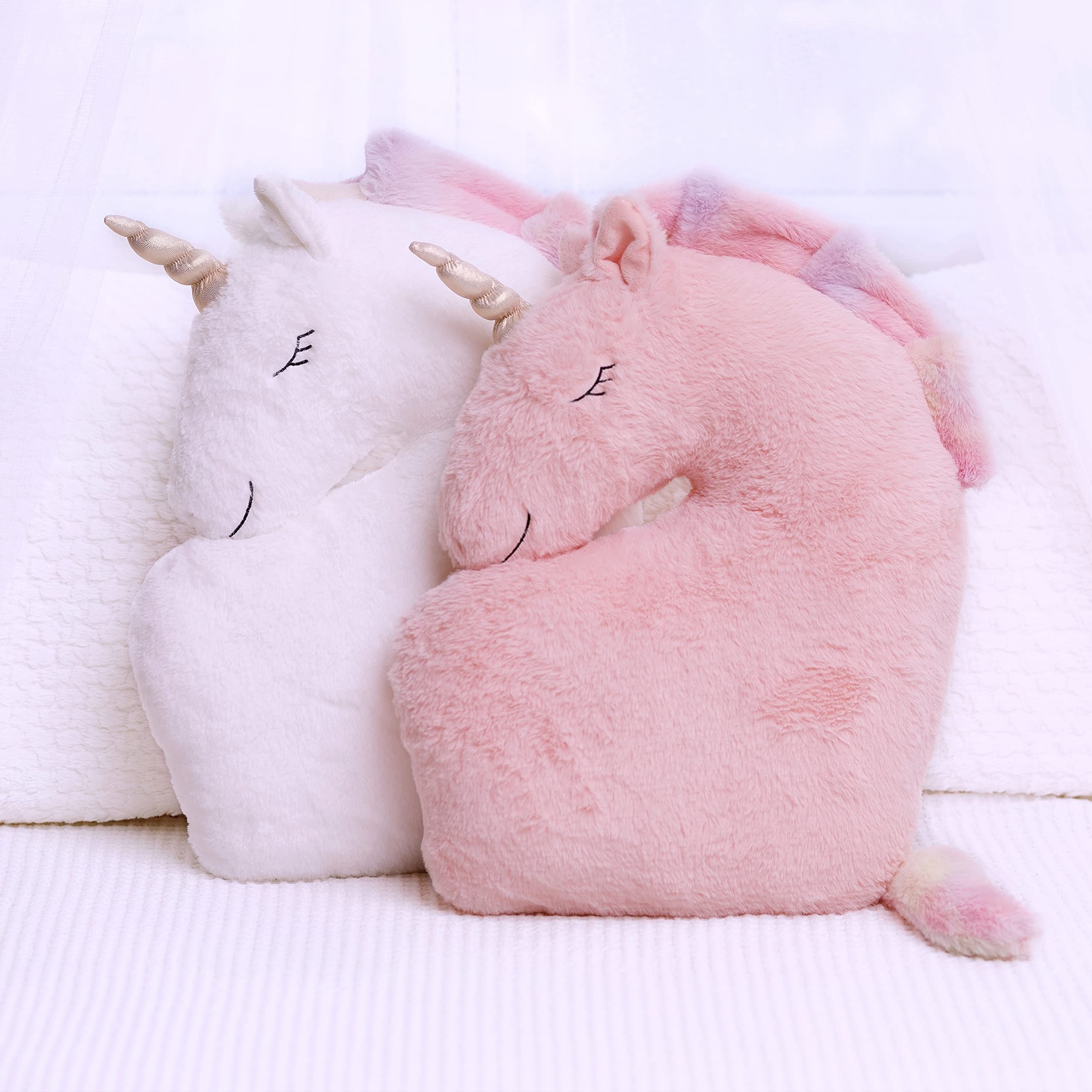 Design Set of 2 Decorative Unicorn Pillows for Girls Kids Bed Room