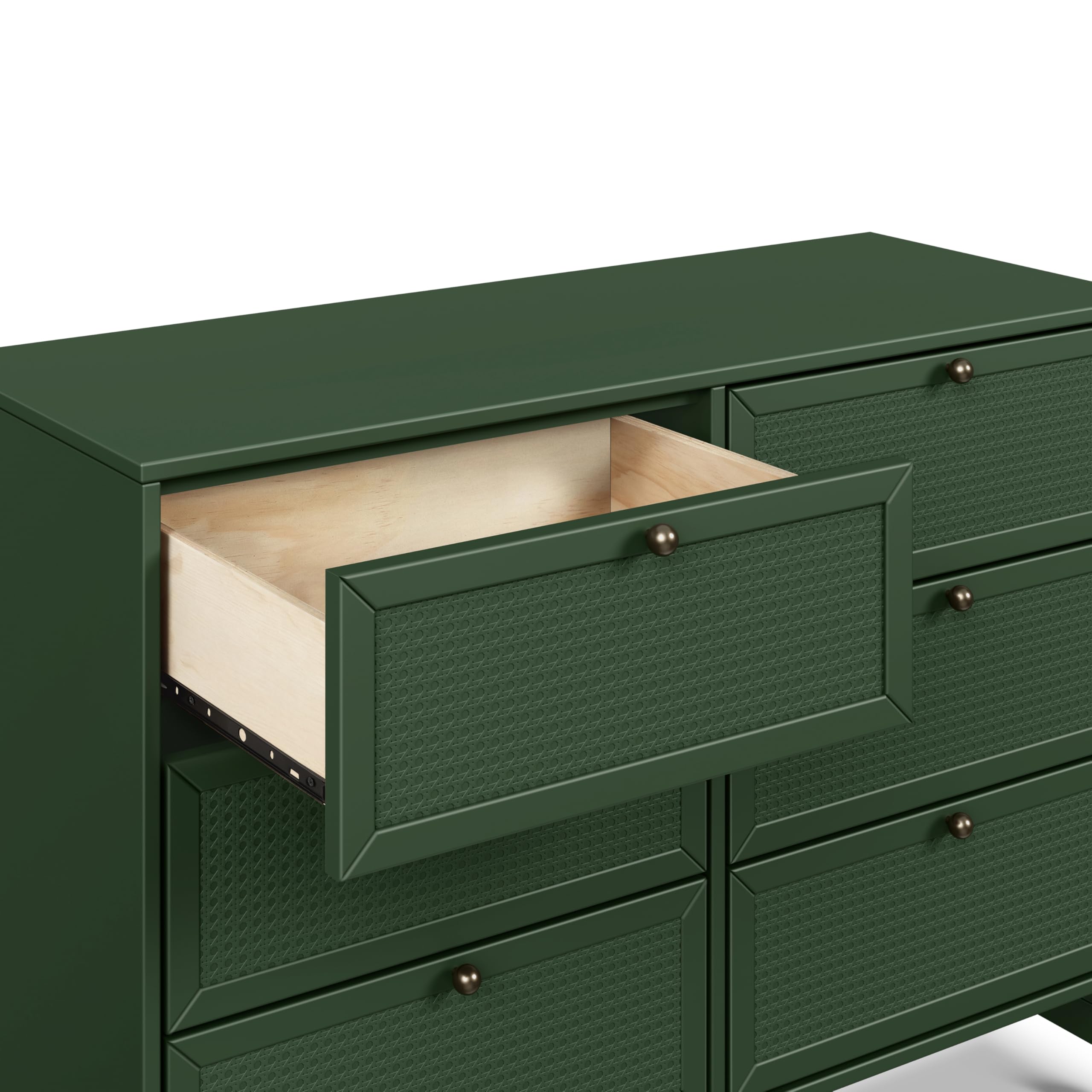 6-Drawer Dresser with Cane Accents for Nursery