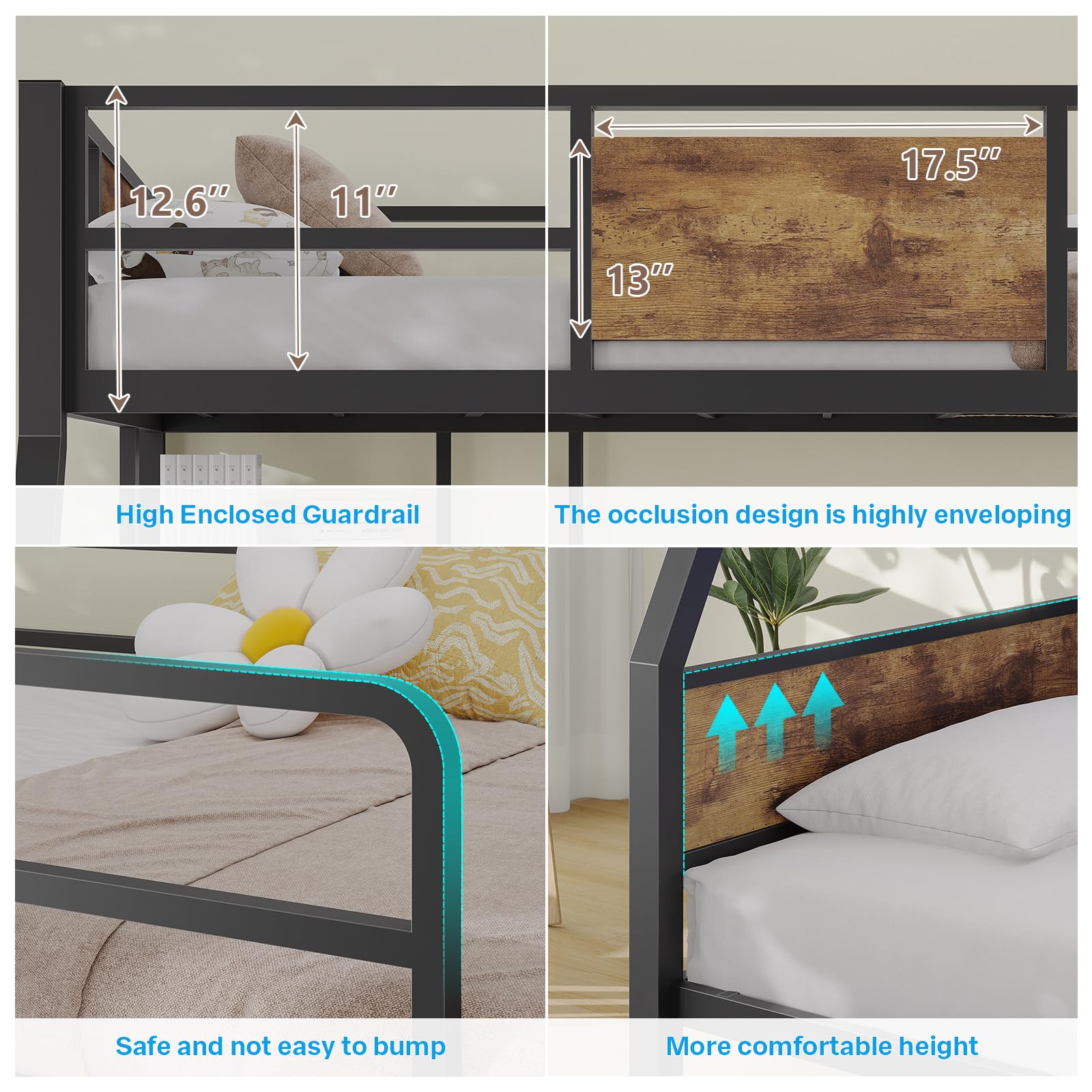 Twin Over Twin Bunk Bed with Desk and Storage