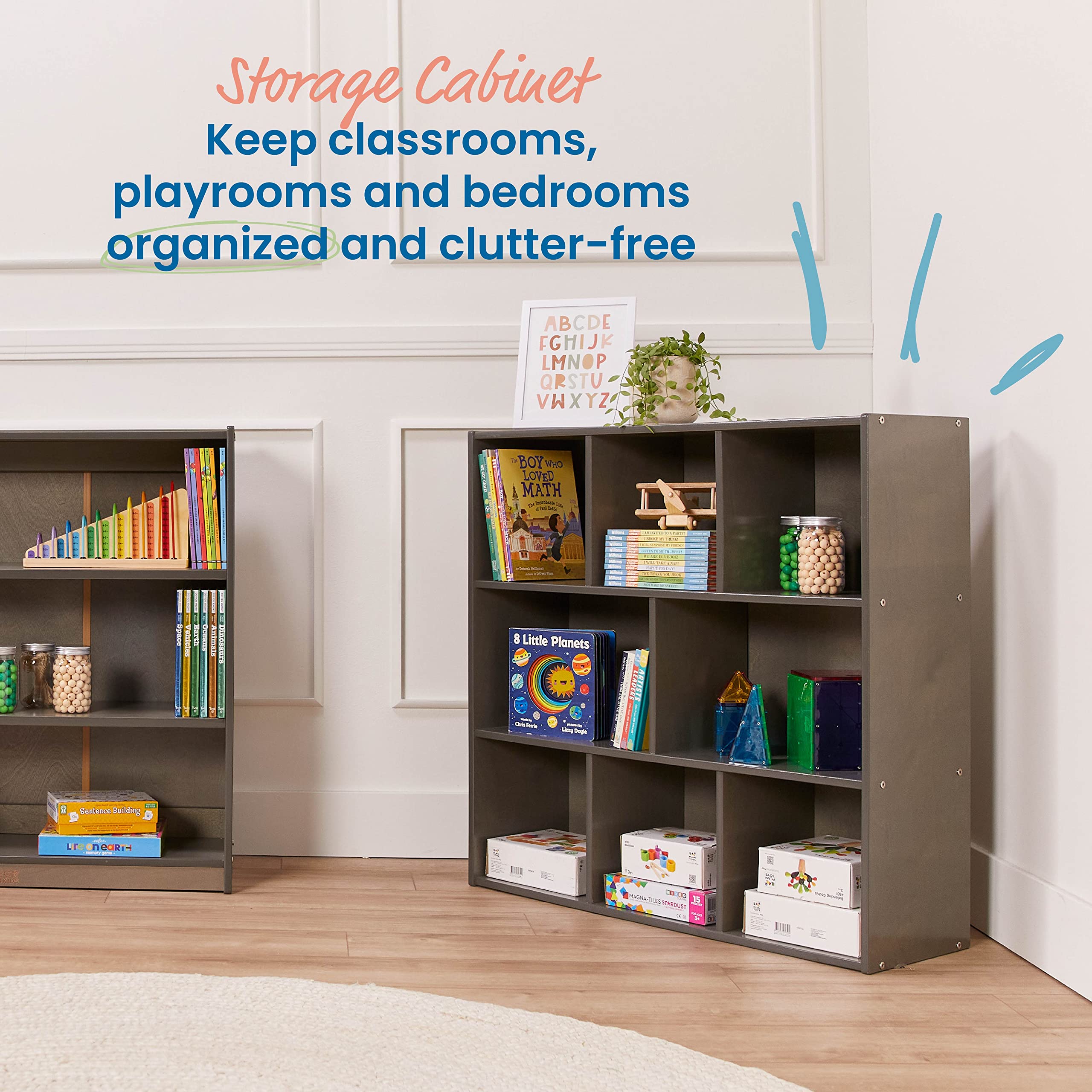 8-Compartment Storage Cabinet for Classroom